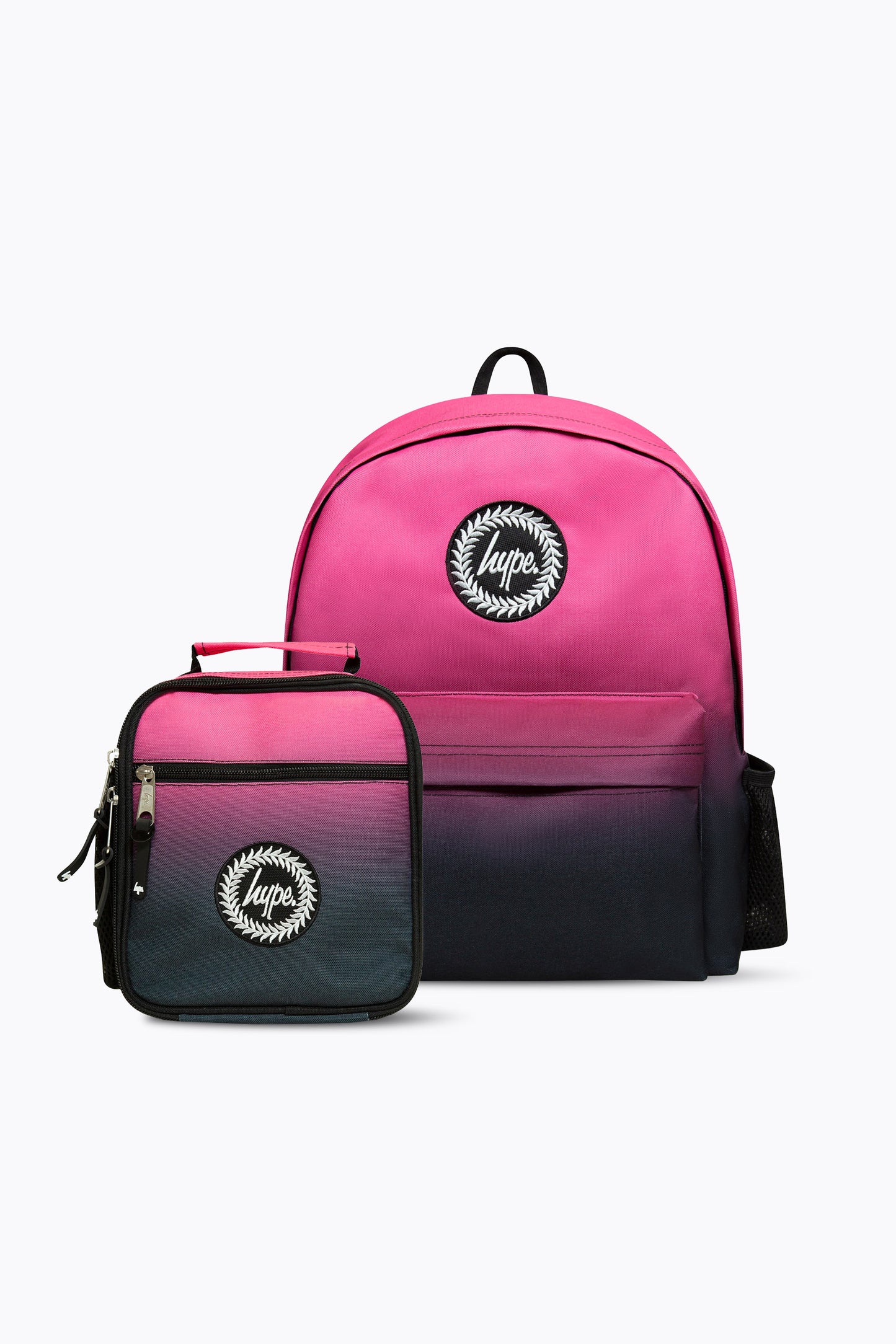 Hype Girls Black/Pink Fade Backpack & Lunchbag Bundle