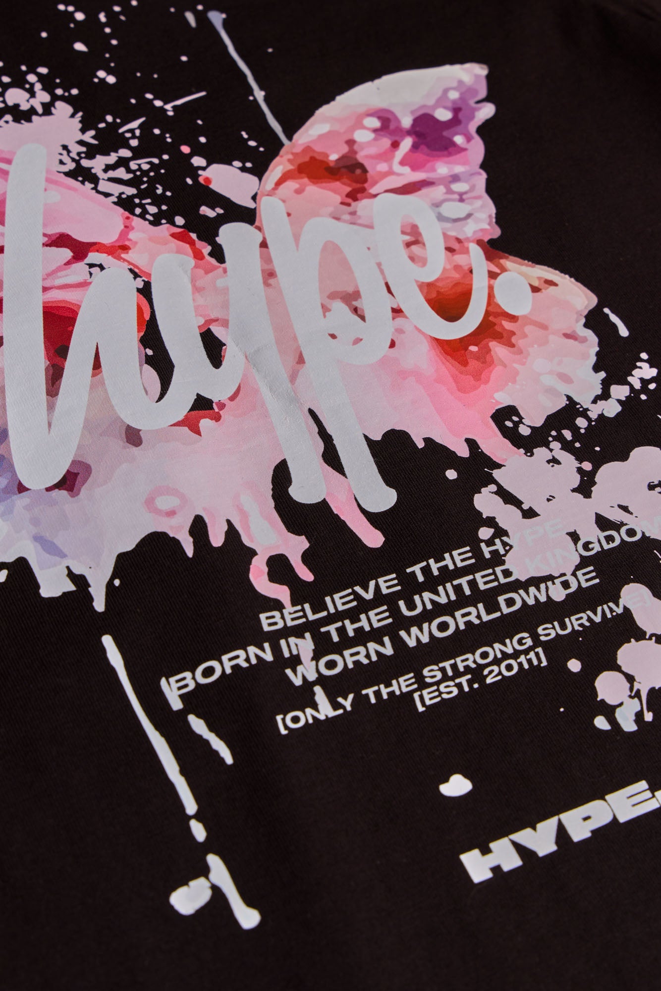 Hype Girls Black Butterfly T-Shirt