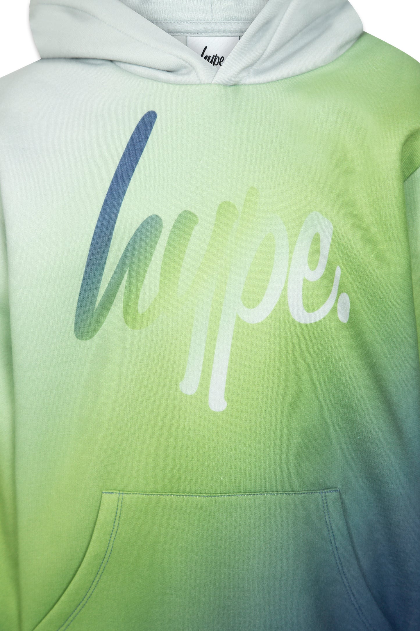 Hype Boys Navy/Green Fade Script Hoodie