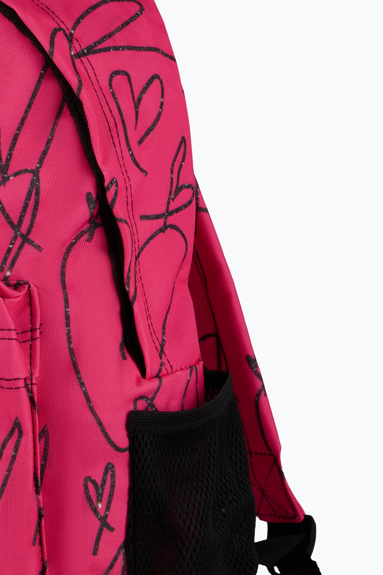 Hype Unisex Pink/Black Scribble Hearts Backpack