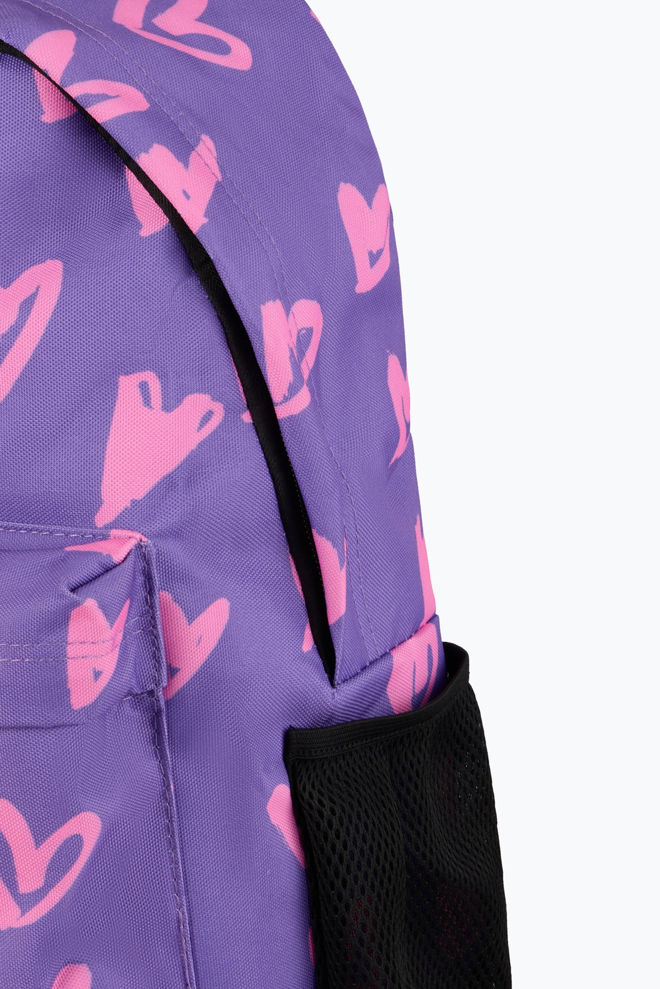 Hype Unisex Purple/Pink Glitter Scribble Hearts Backpack
