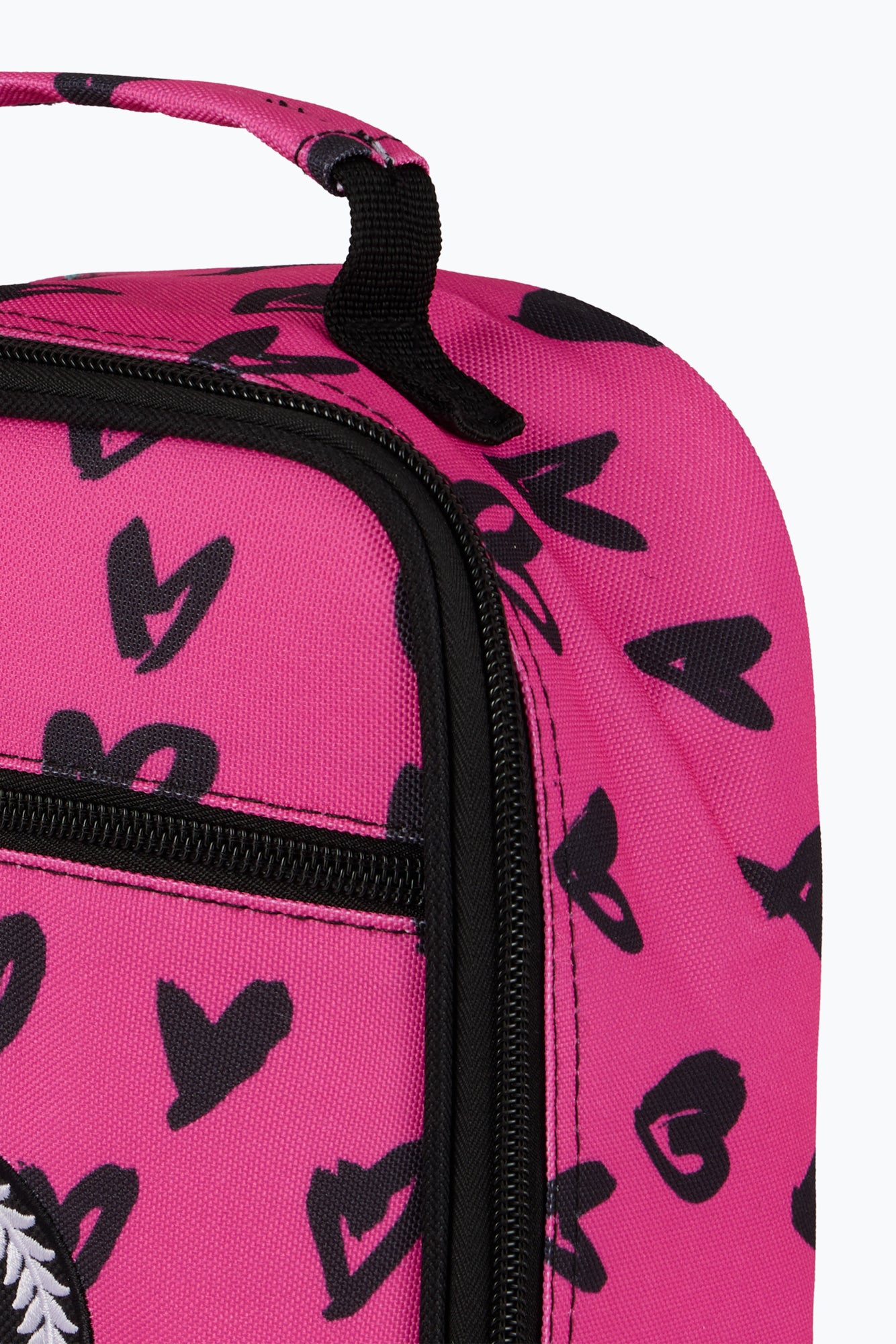 Hype Unisex Pink/Black Scribble Hearts Lunch Bag