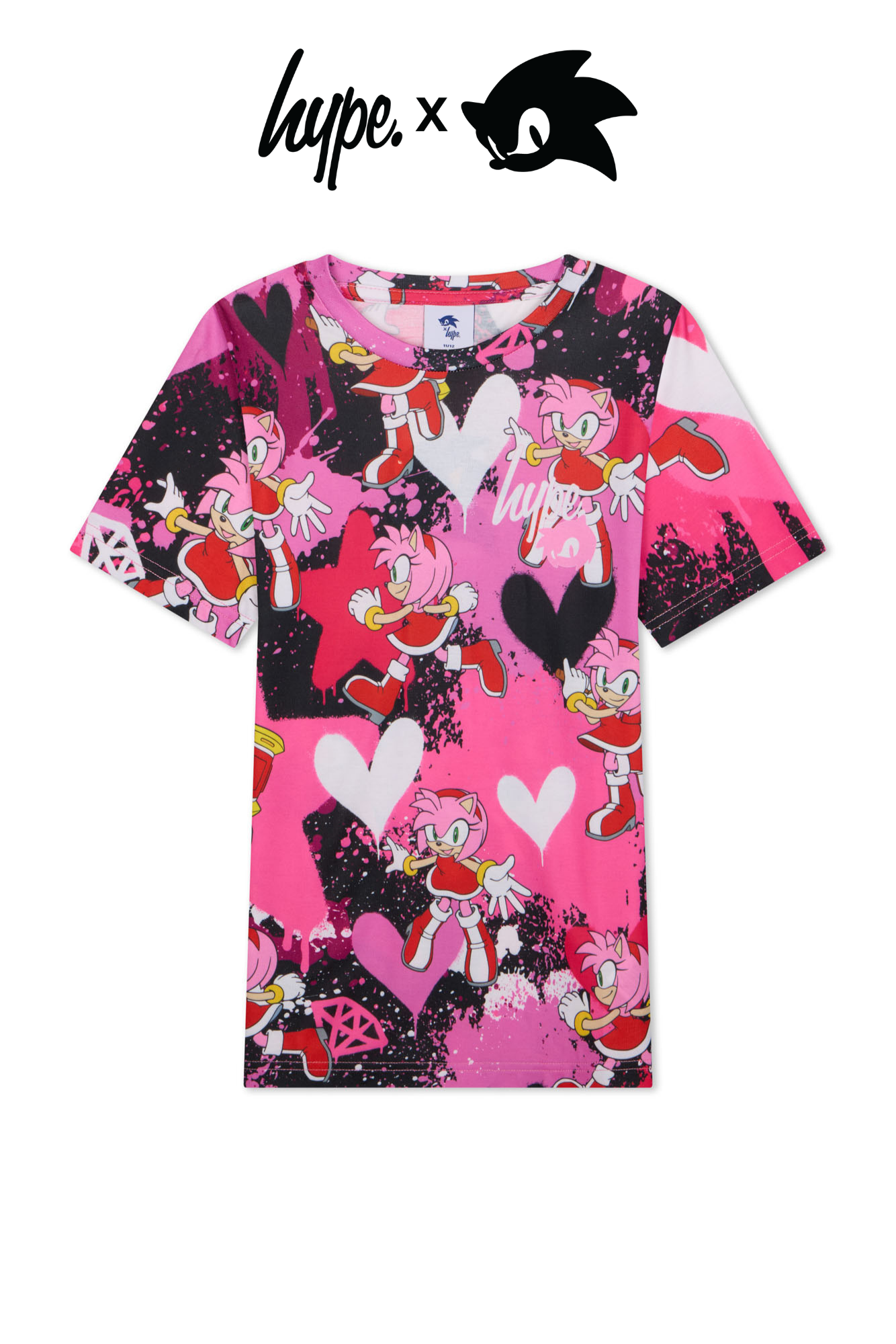 Hype x Sonic The Hedgehog™ Girls Multi Amy Rose T-Shirt