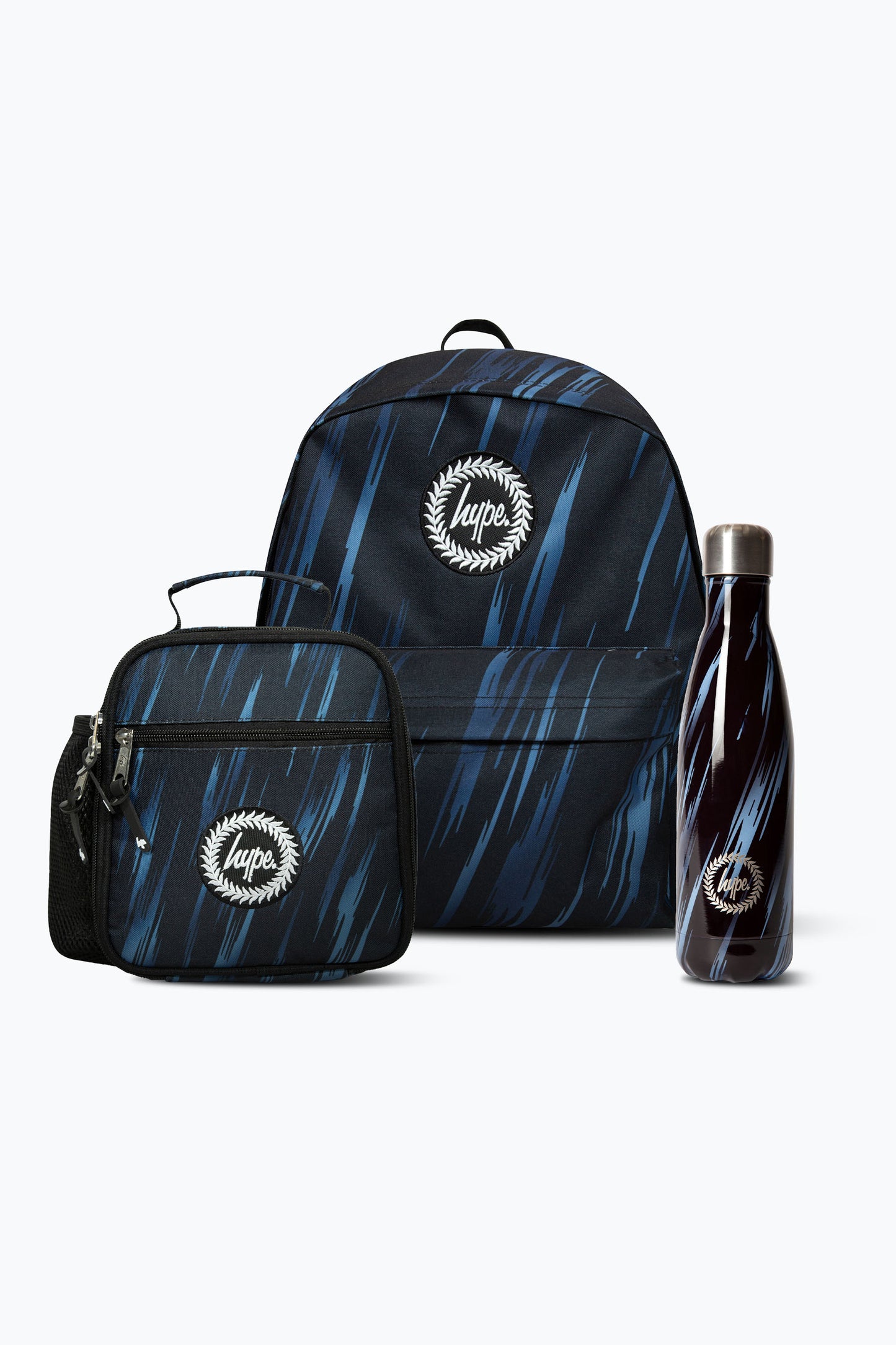 Hype Boys Black Rain Backpack, Lunchbag & Bottle Bundle