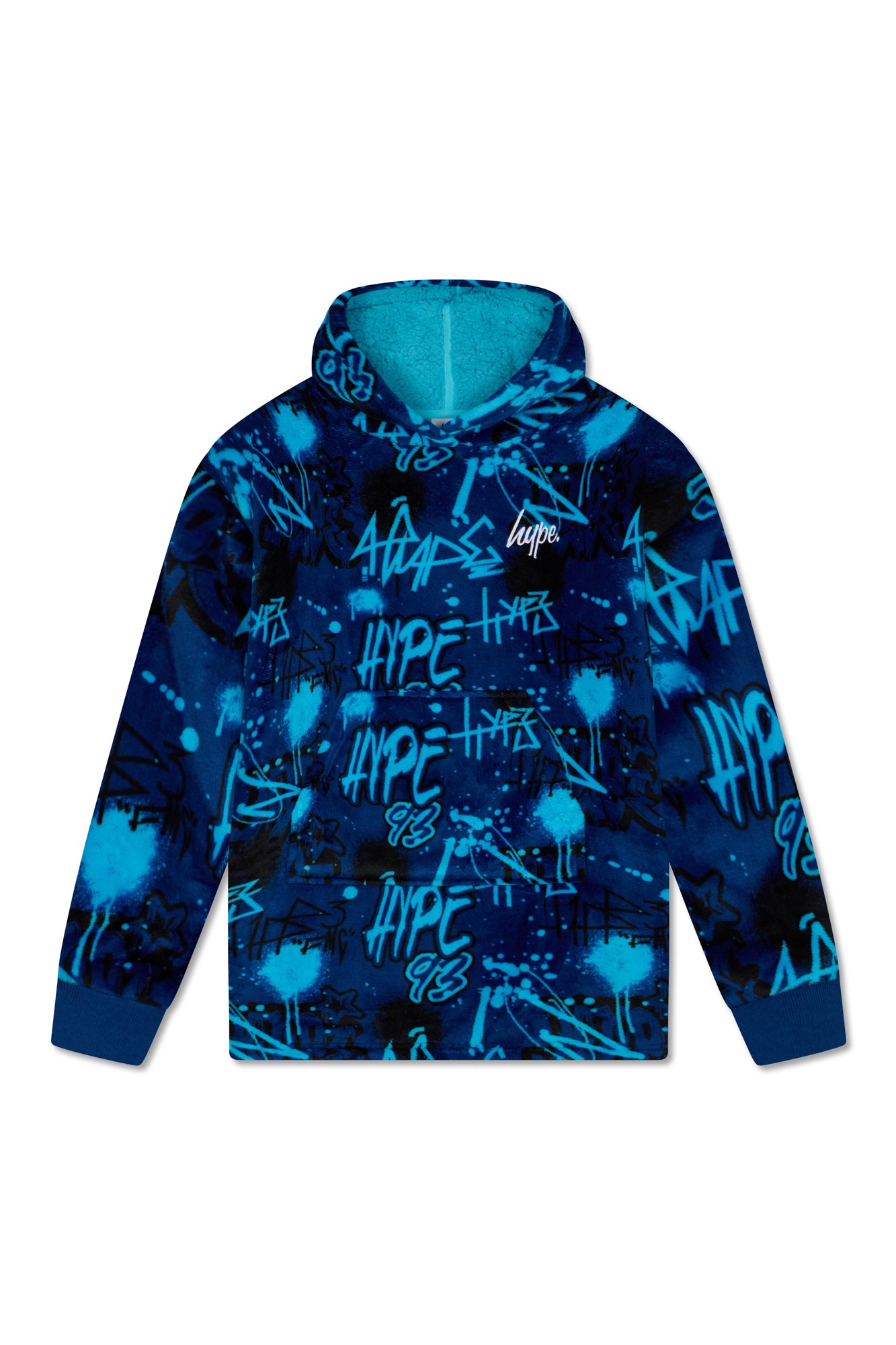 Hype Boys Blue Graffiti Oversized Blanket Hoodie