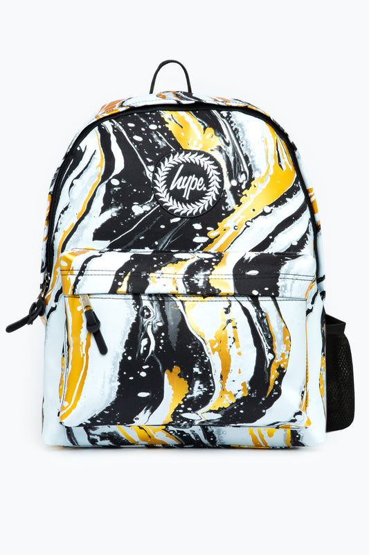 Hype Unisex Iconic Black/White Liquid Gold Backpack