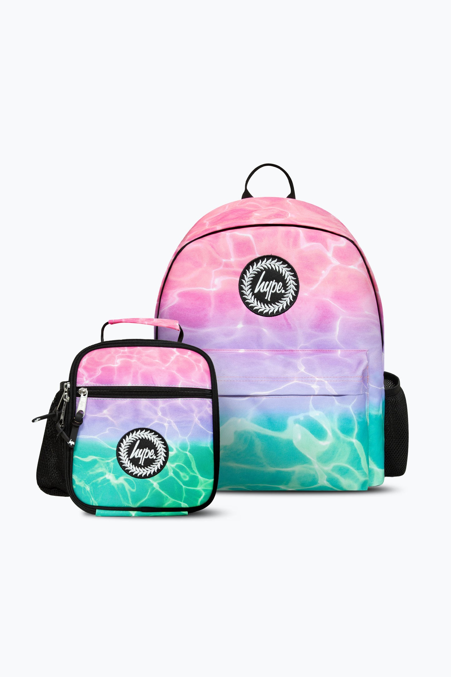 Hype Girls Pink/Turquoise Pastel Pool Backpack & Lunch Bag Bundle