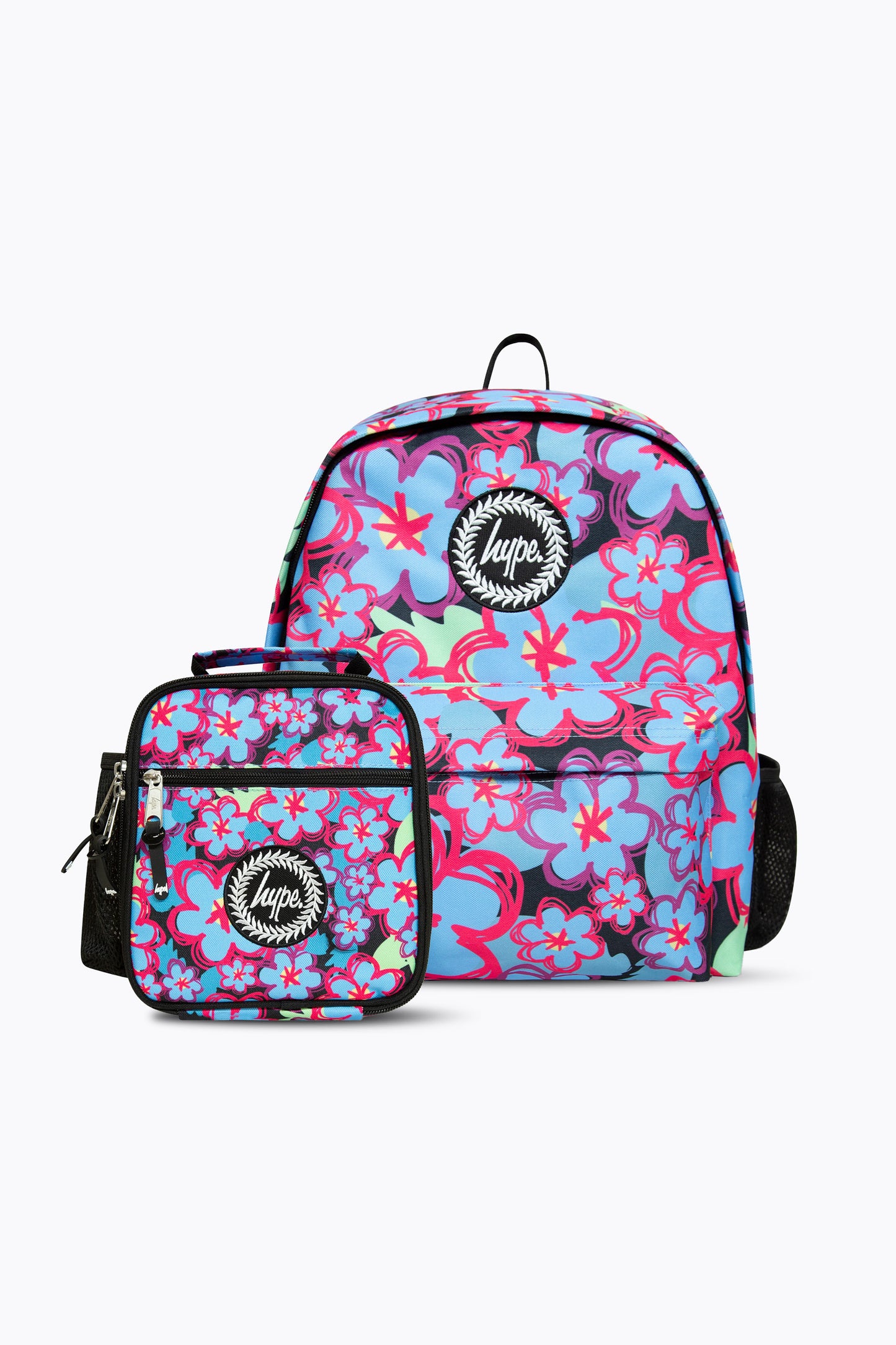 Hype Girls Blue Flowers Backpack & Lunch Bag Bundle