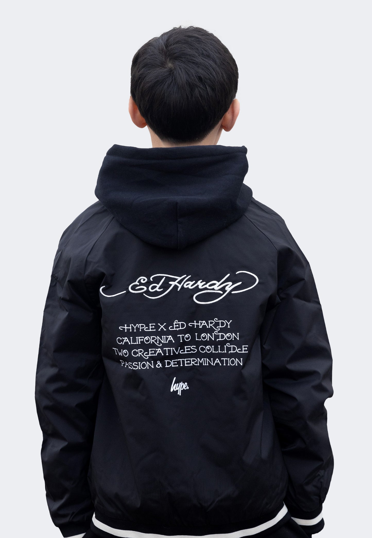 Hype X Ed Hardy Boys Black Reversible Allover Tiger Souvenir Jacket