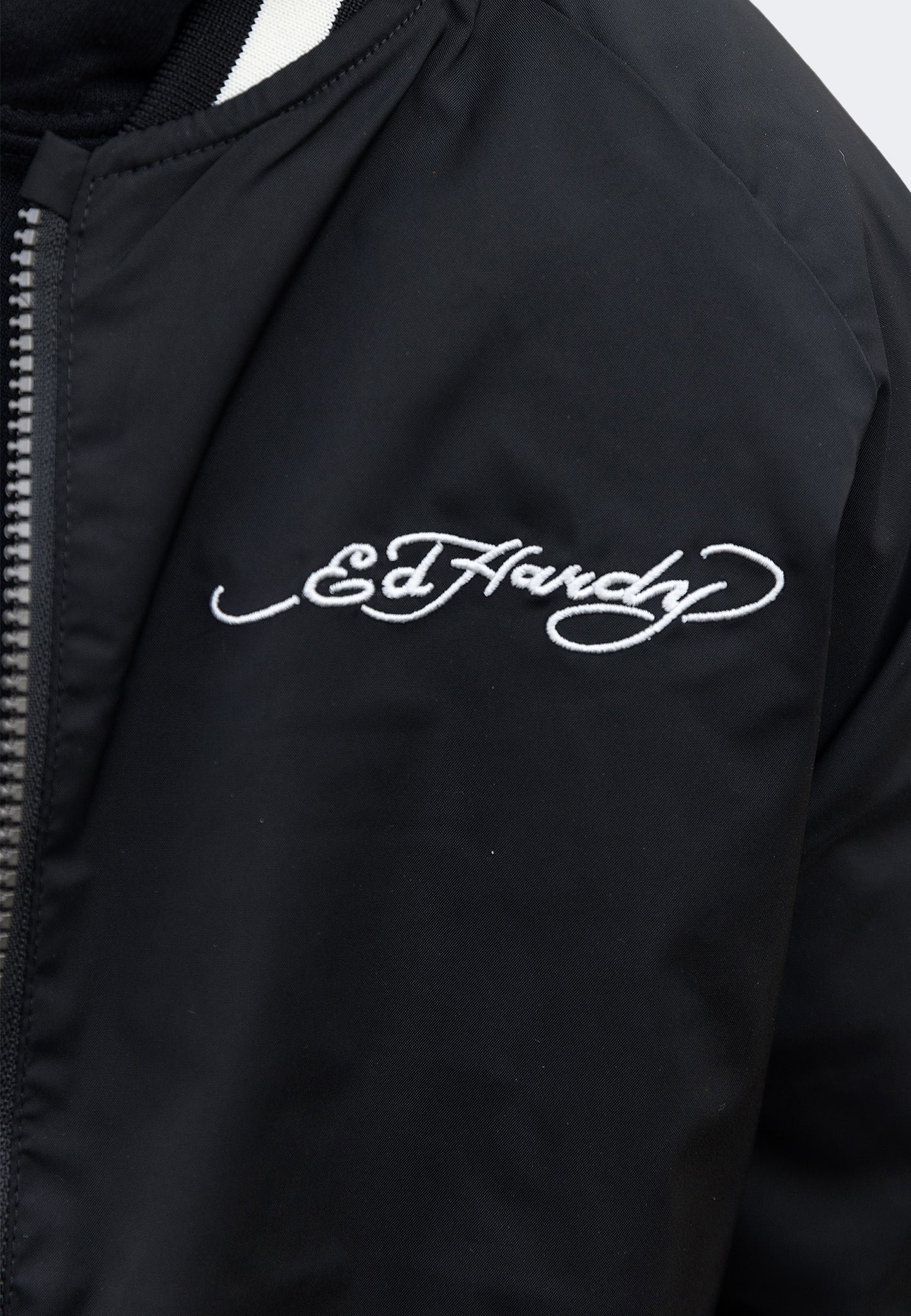 Hype X Ed Hardy Boys Black Reversible Allover Tiger Souvenir Jacket