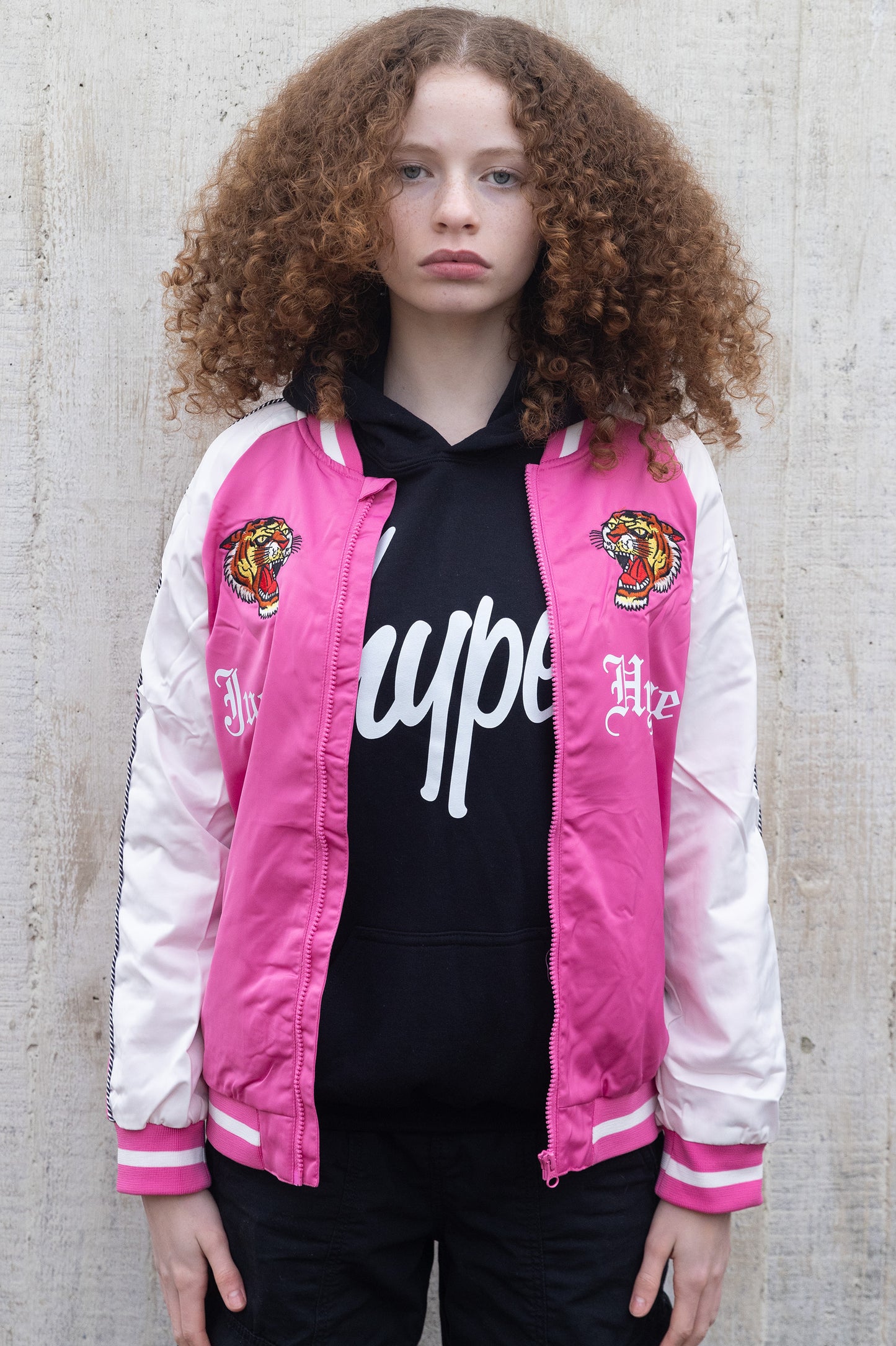 Hype X Ed Hardy Girls Pink Tiger Souvenir Jacket