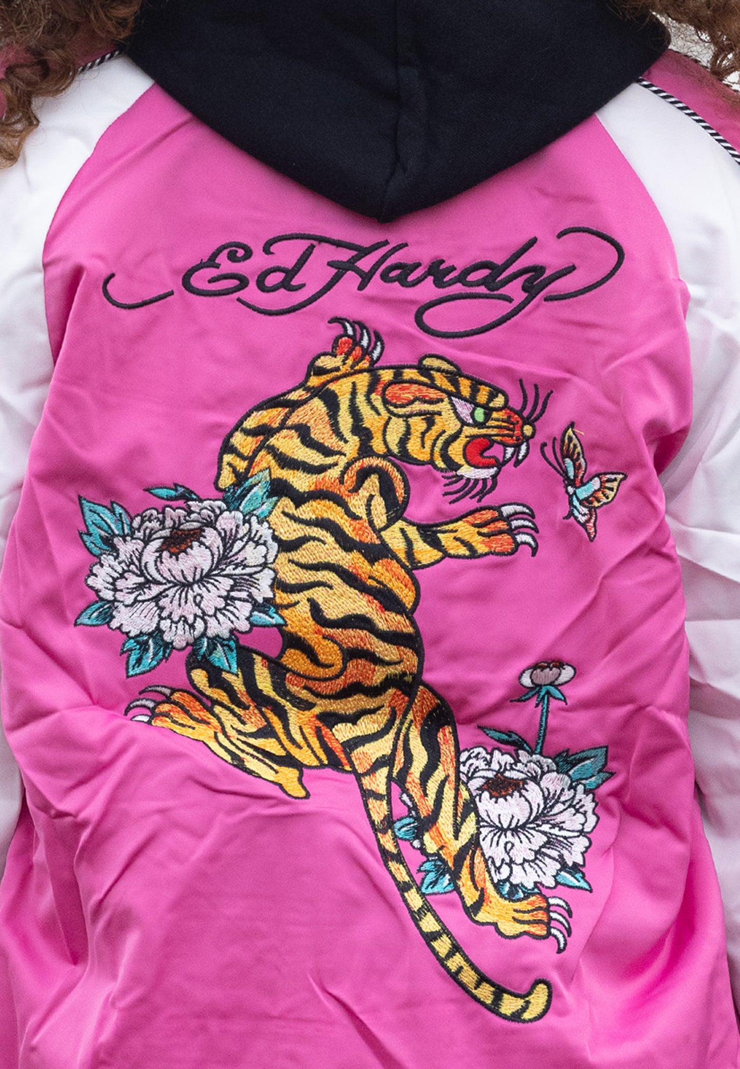 Hype X Ed Hardy Girls Pink Tiger Souvenir Jacket