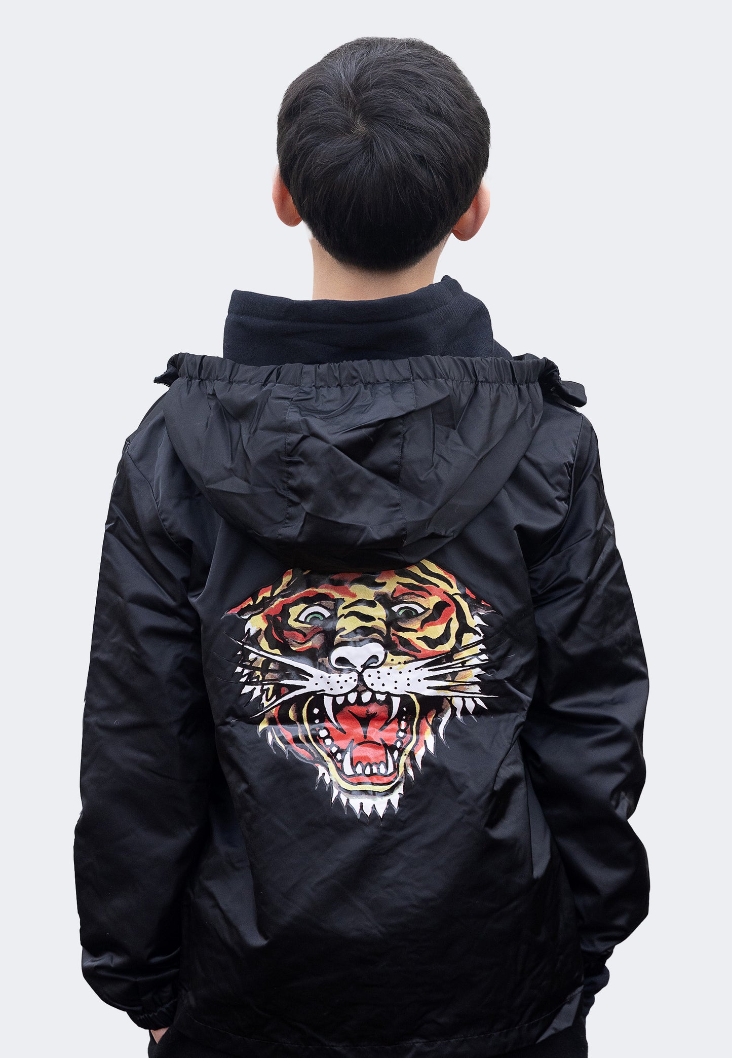 Hype X Ed Hardy Boys Lightweight Hooded Black Jacket