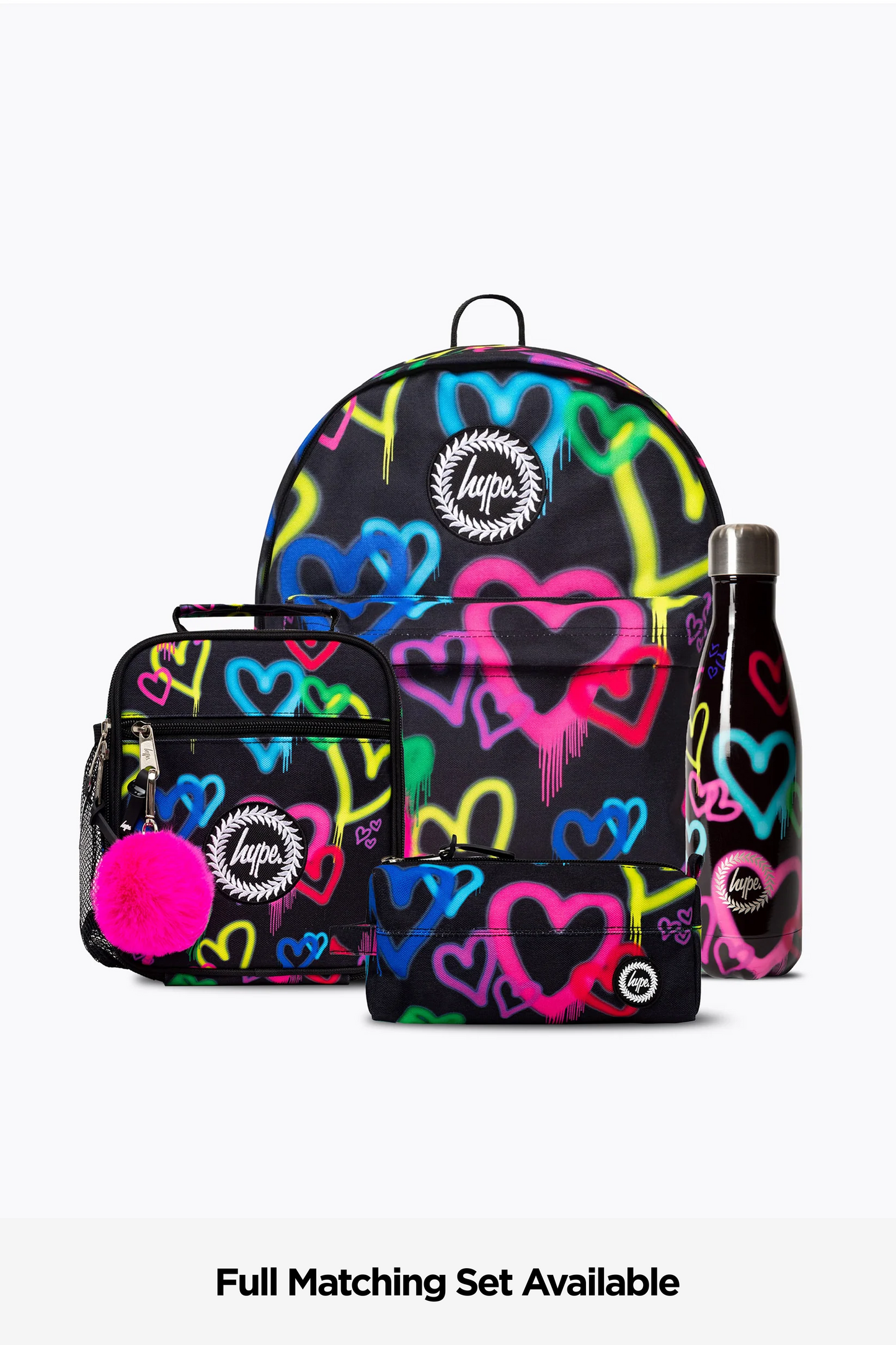 Hype Girls Black Graffiti Hearts Iconic Backpack