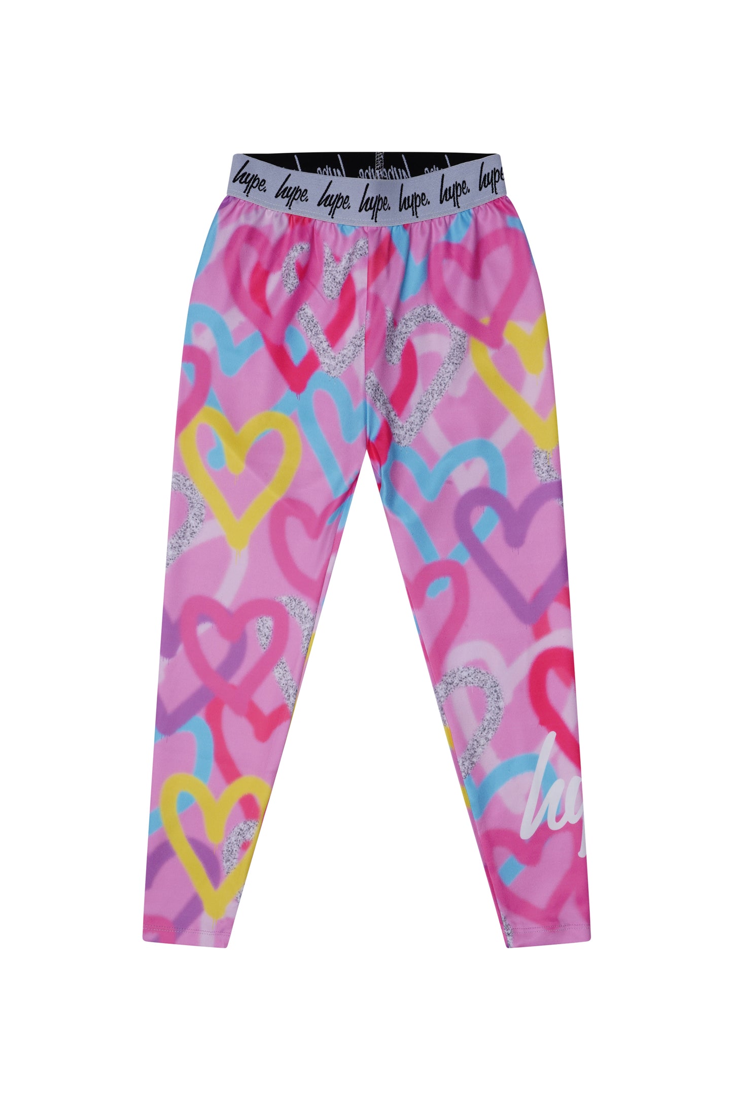 Hype Girls Pink Graffiti Hearts Legging