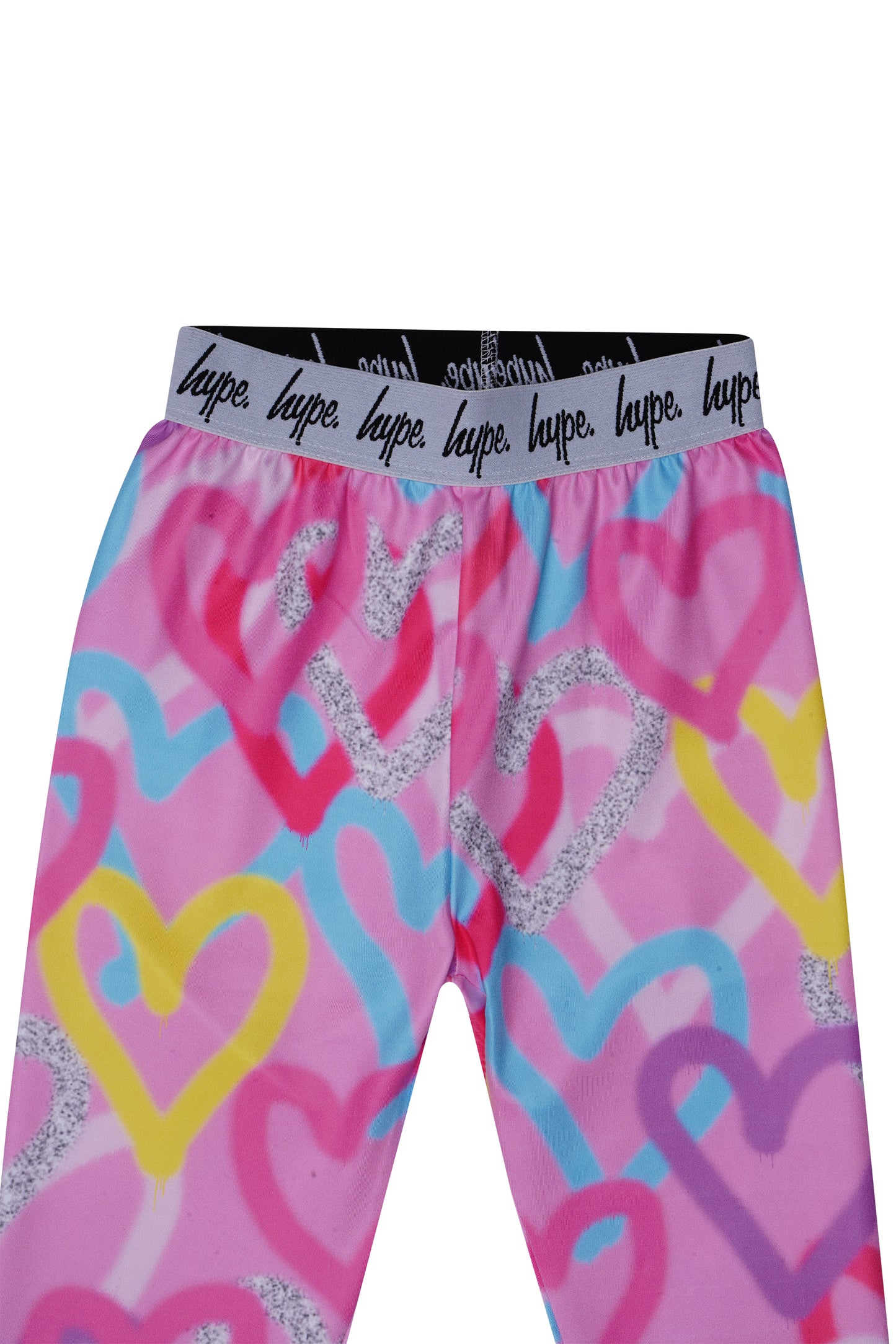 Hype Girls Pink Graffiti Hearts Legging