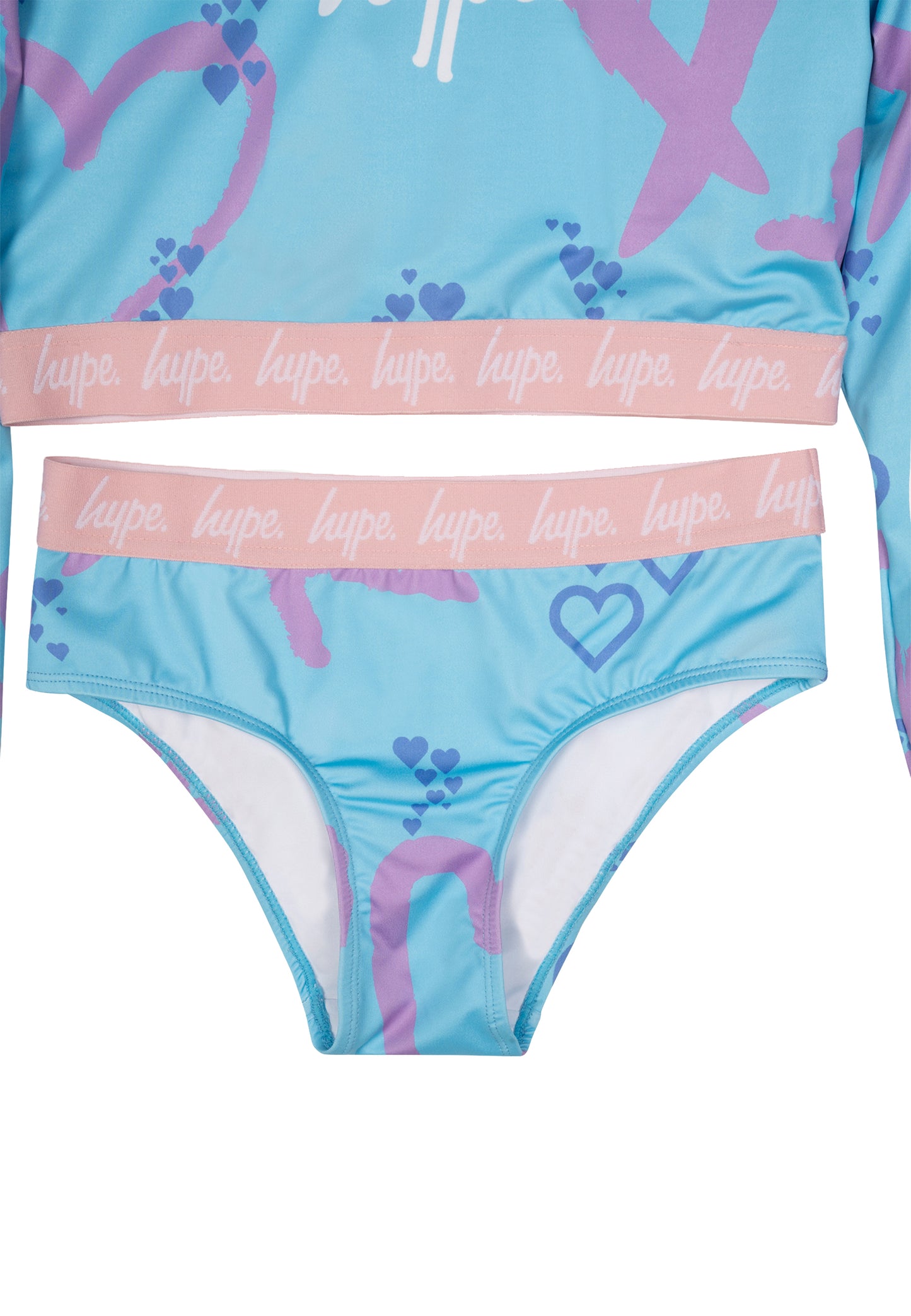 Hype Girls Pink Heart Xoxo Swimsuit