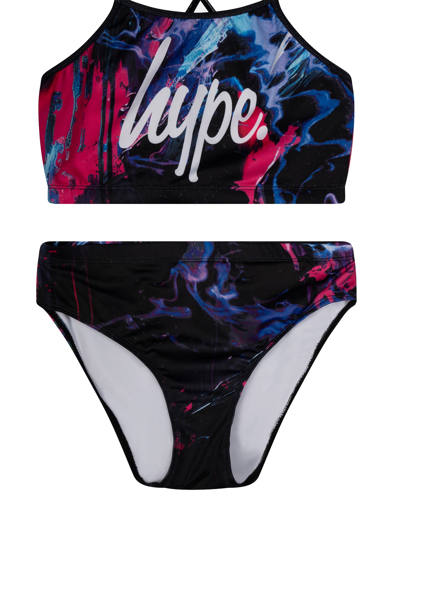 Hype Girls Multi Dark Smudge Swimsuit