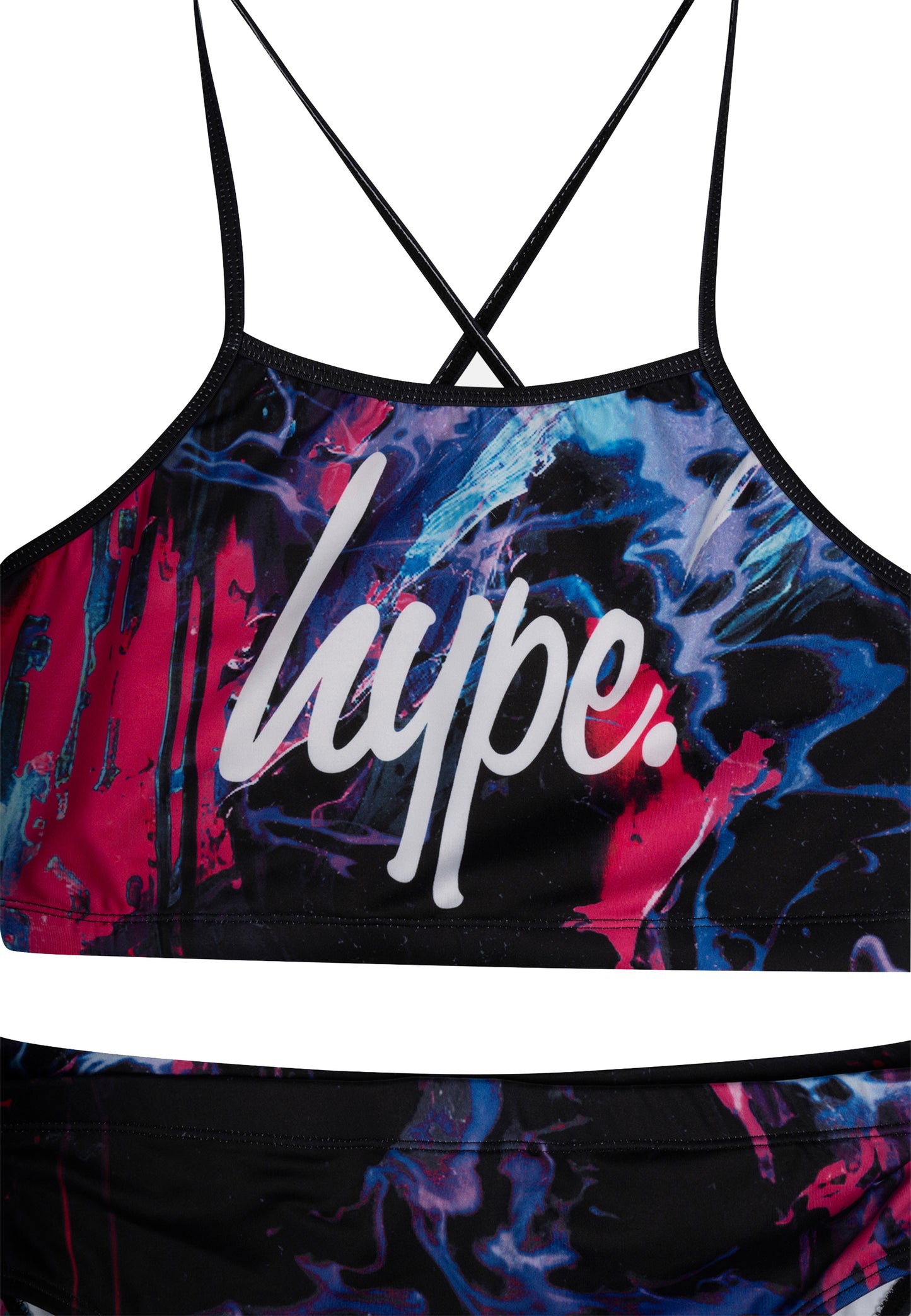 Hype Girls Multi Dark Smudge Swimsuit