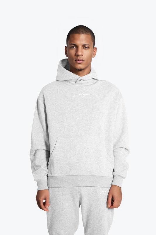 Hype Mens Grey Marl Scribble Boxy Hoodie