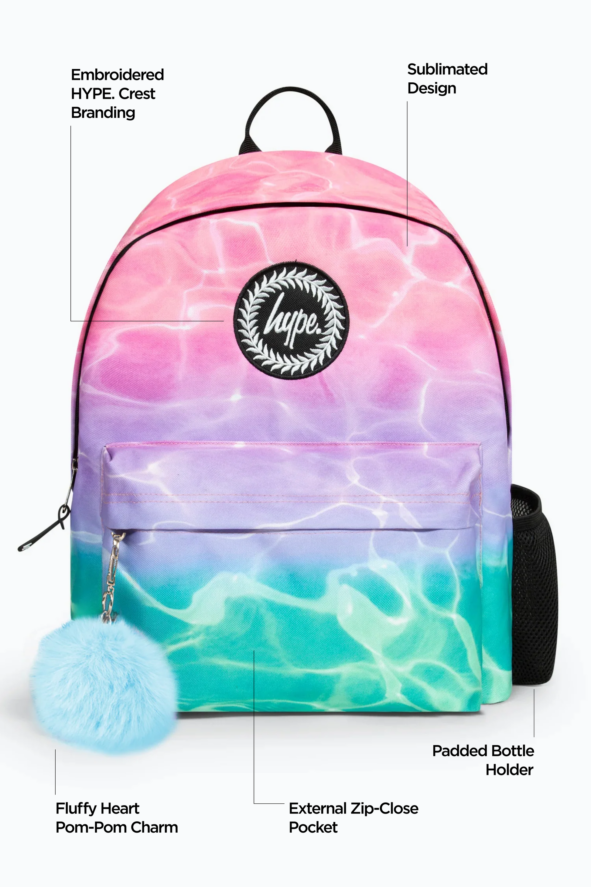 Pink/Turquoise Pastel Pool Girls Backpack