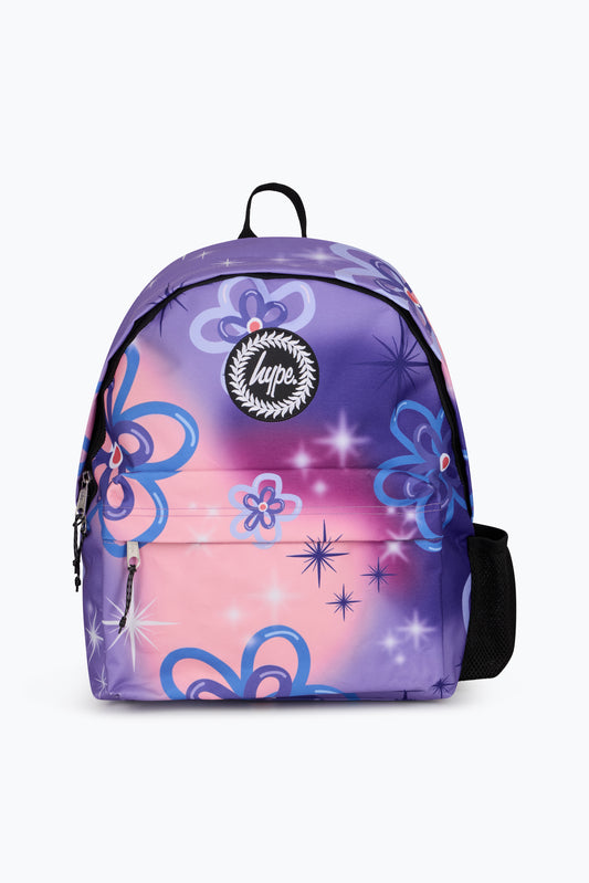 Hype Girls Purple Sparkle Flower Backpack