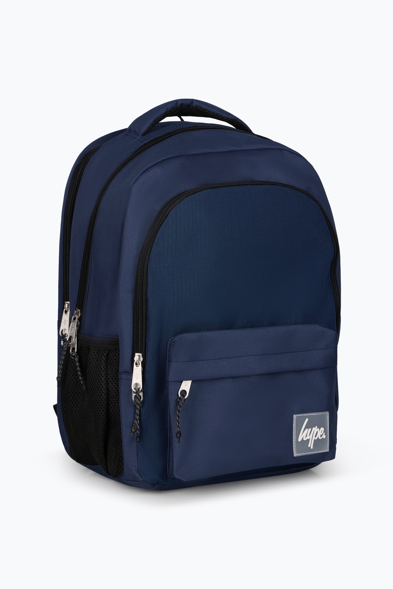 Hype Kids Navy Square Rubber Multi Pocket Backpack