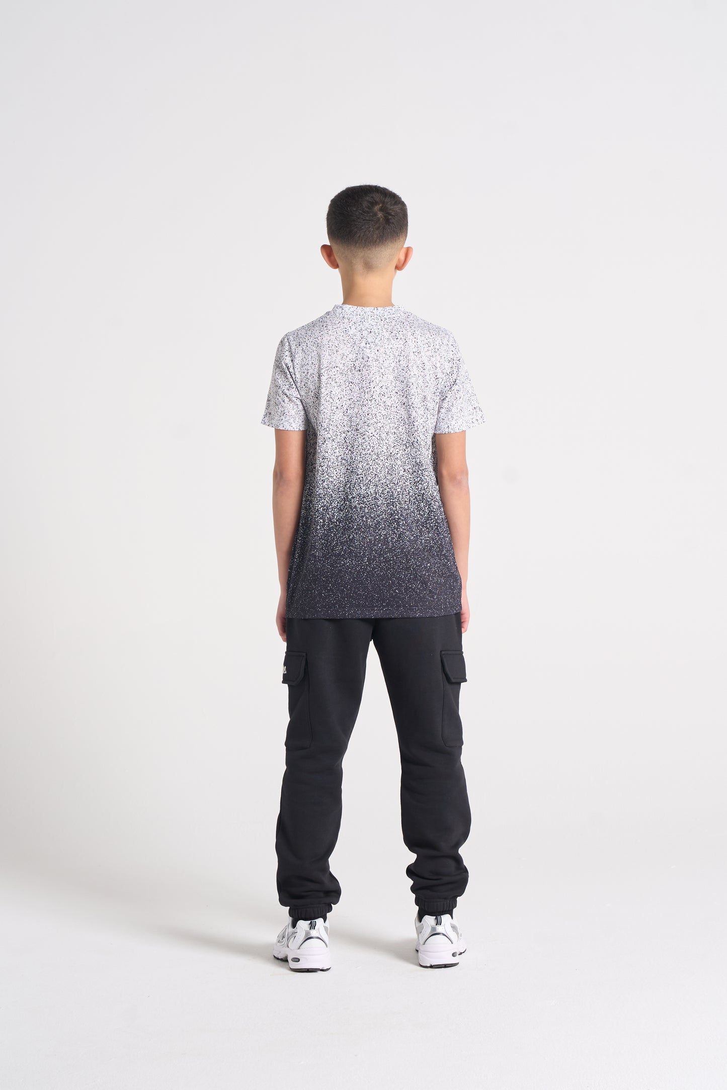 Hype Boys Black/White Speckle Fade T-Shirt