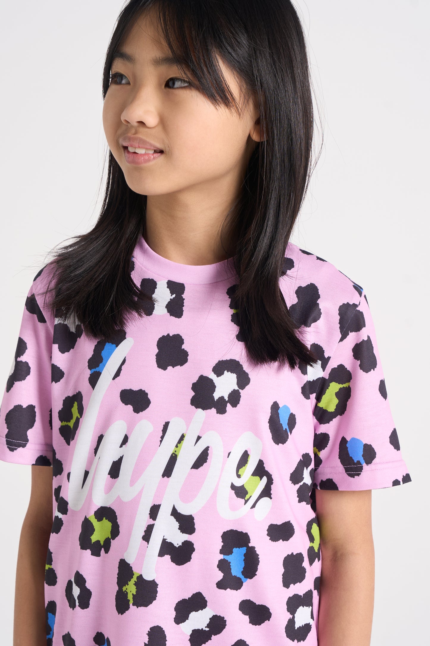 Hype Girls Lilac Leopard T-Shirt & Shorts Set