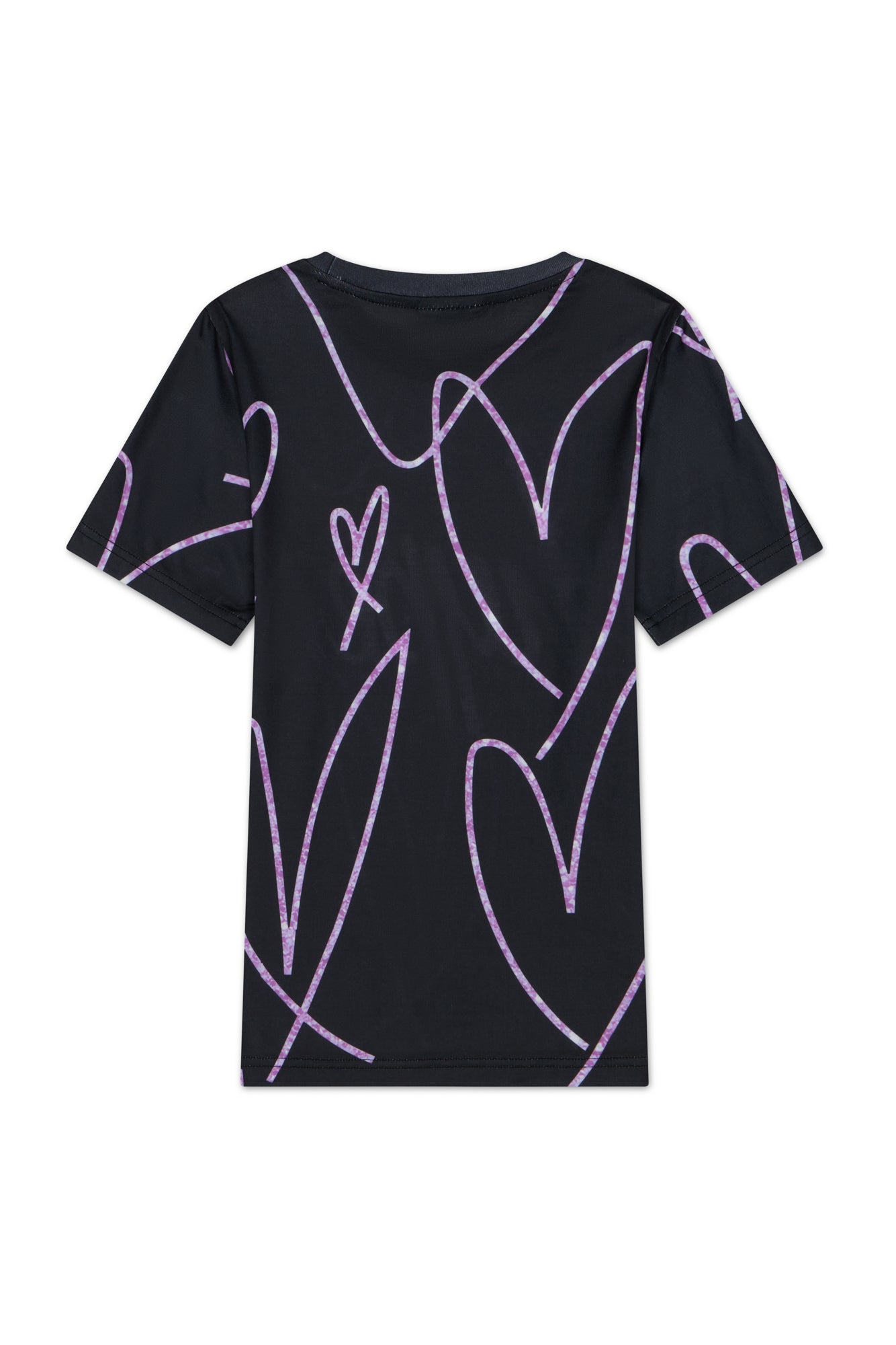 Hype Girls Black Scribble Hearts T-Shirt