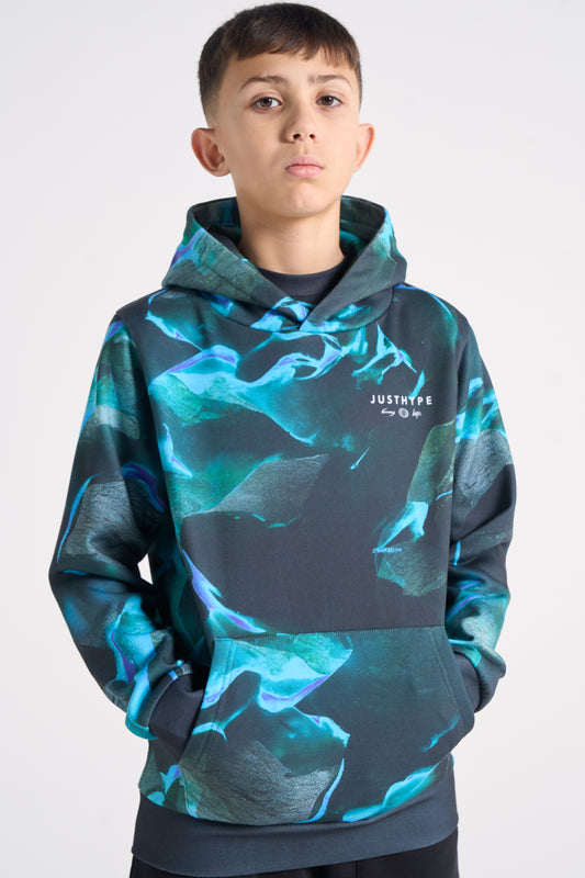 Hype Boys Black/Blue Vapour Hoodie