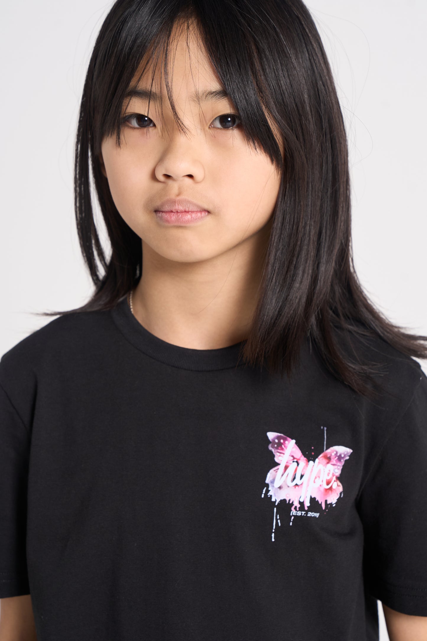 Hype Girls Black Butterfly T-Shirt