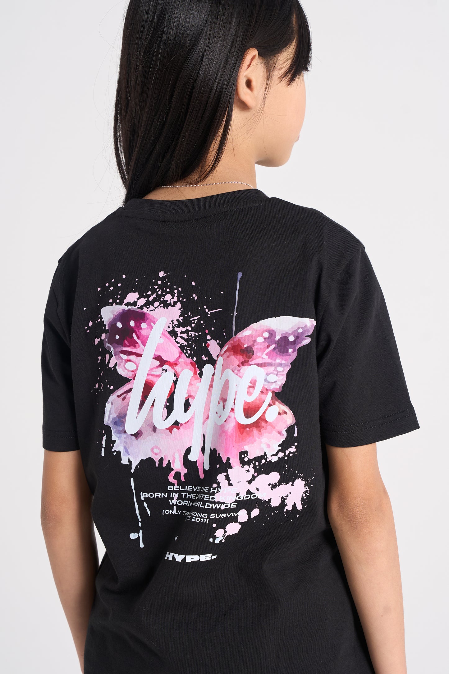 Hype Girls Black Butterfly T-Shirt