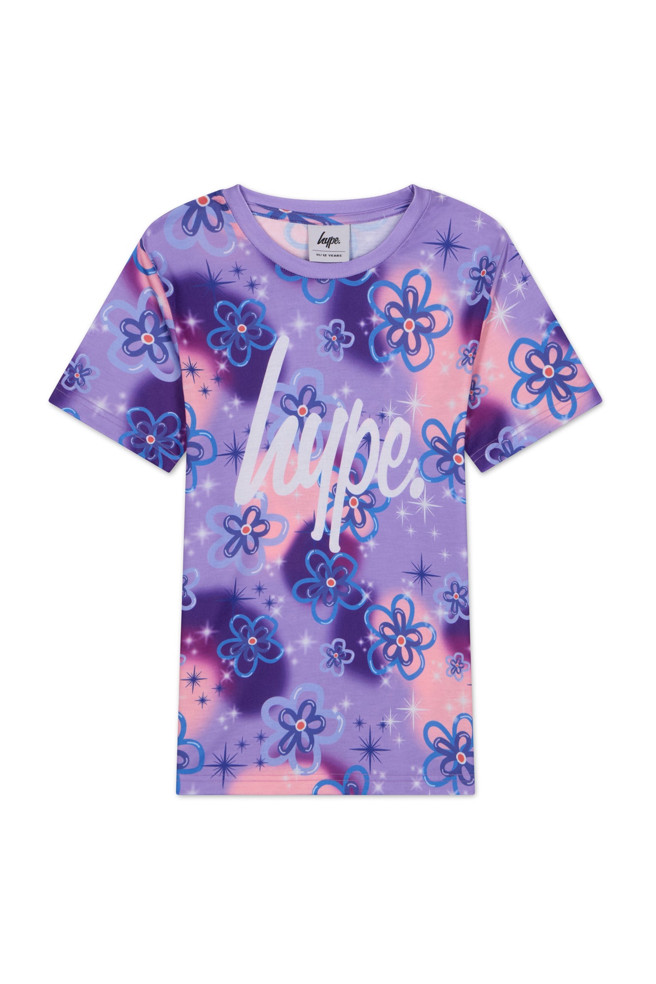 Hype Girls Purple Sparkle Flower T-Shirt