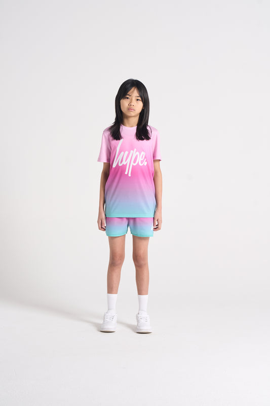 Hype Girls Pink/Mint Sundae Fade Shorts