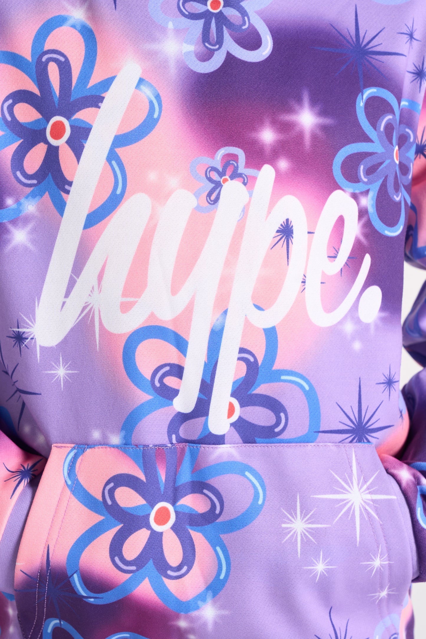 Hype Girls Purple Sparkle Flower Hoodie
