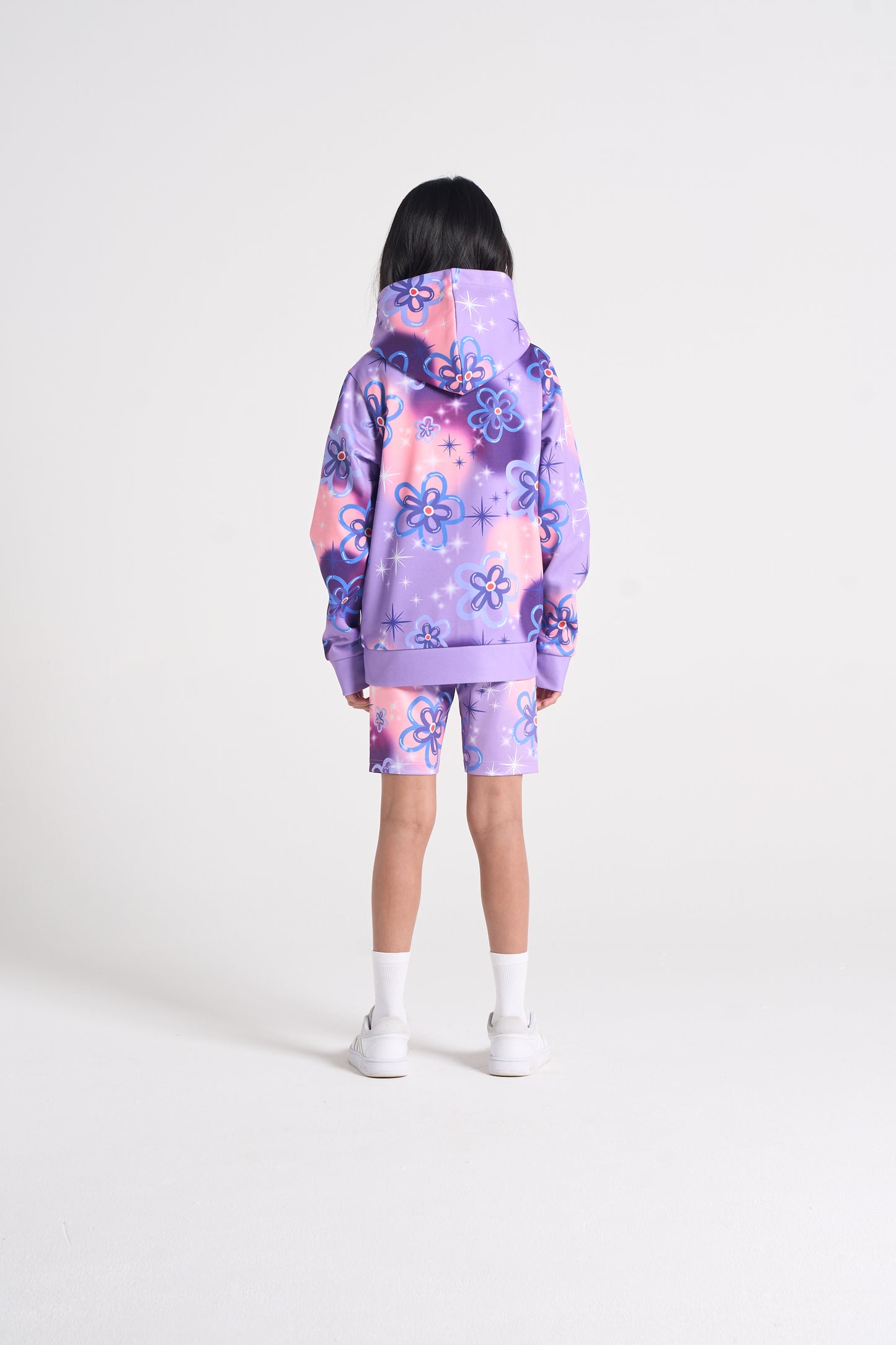 Hype Girls Purple Sparkle Flower Hoodie