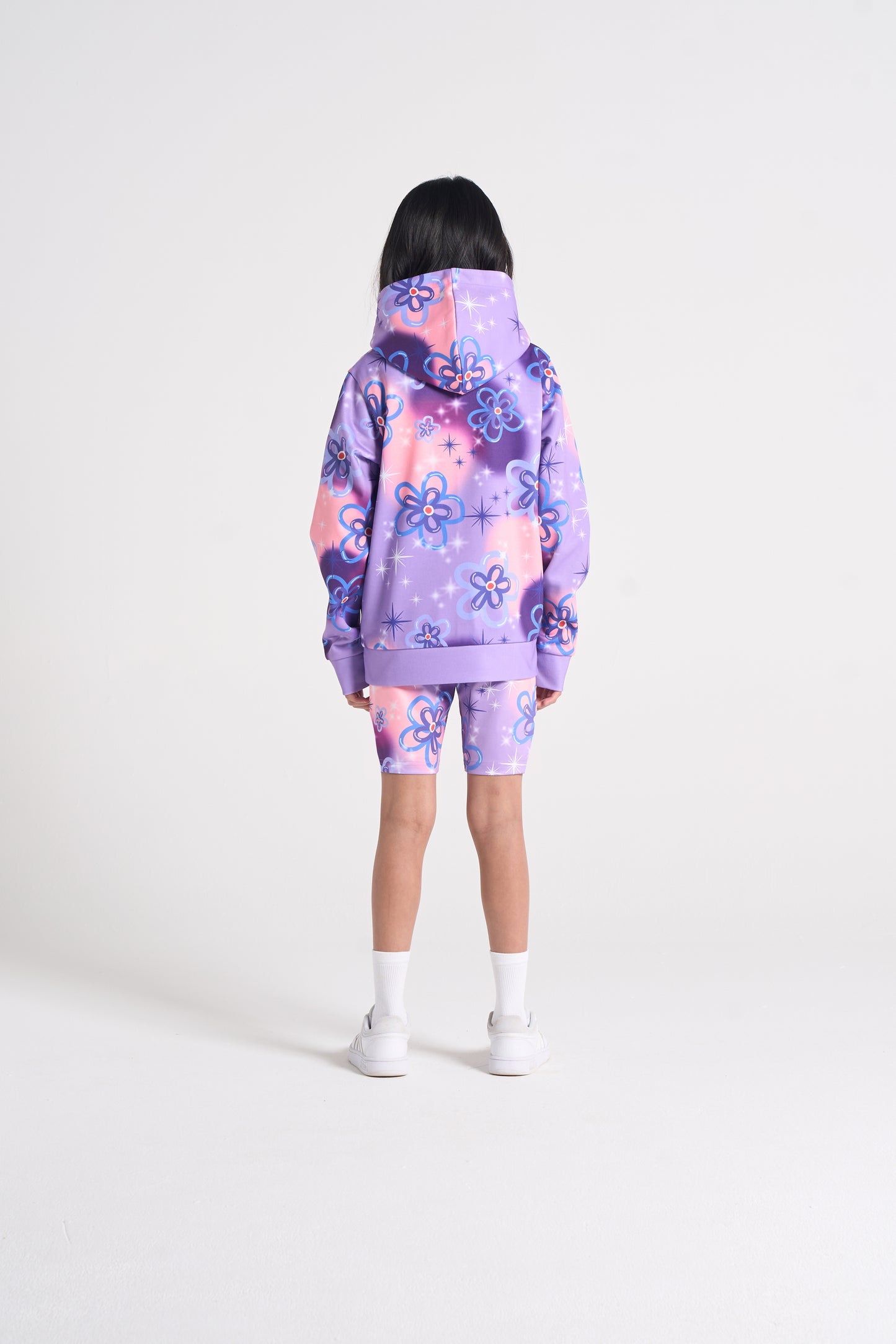Hype Girls Purple Sparkle Flower Hoodie