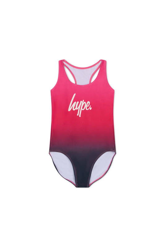 Hype Girls Pink/Black Fade Swimsuit
