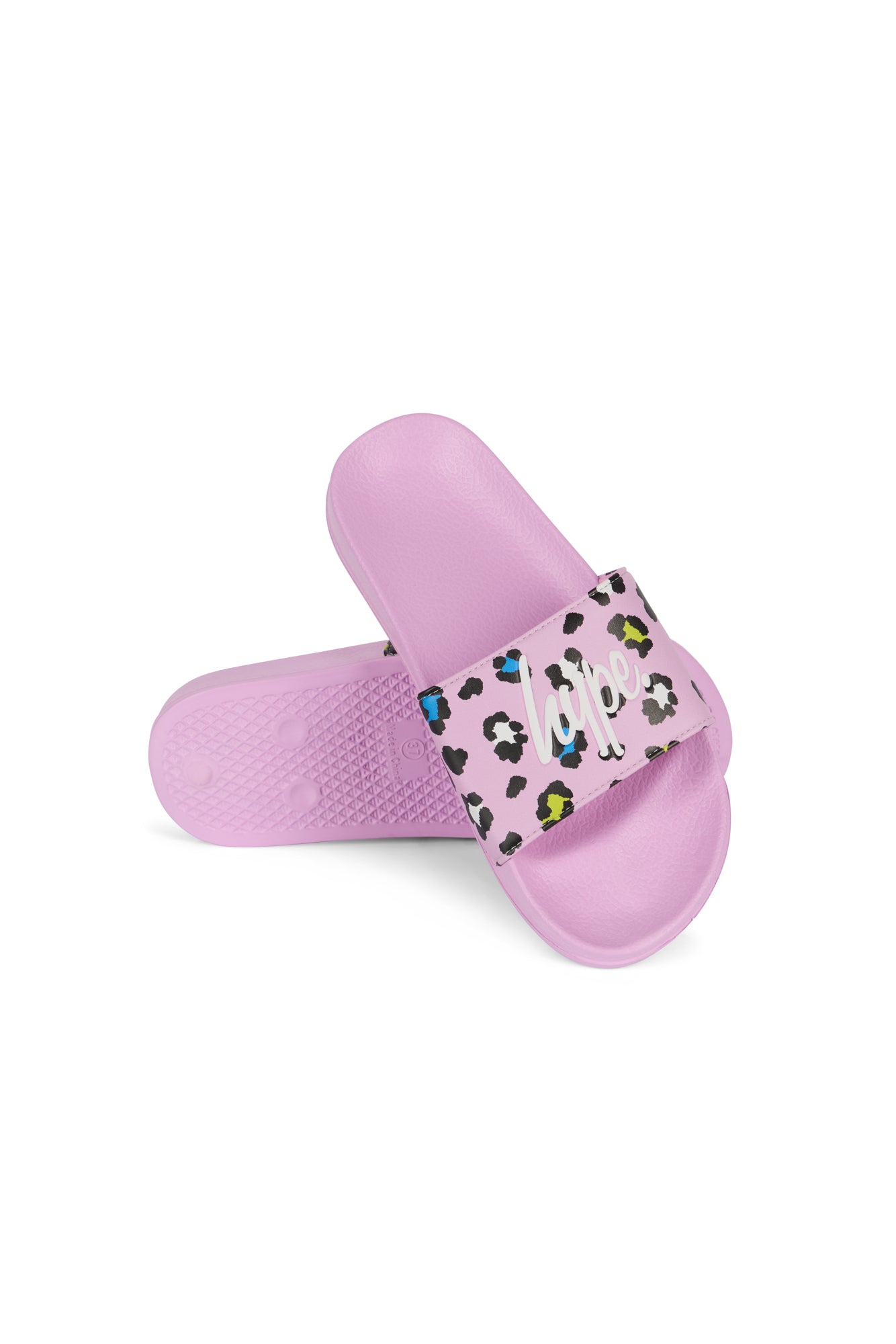 Hype Girls Lilac Leopard Sliders