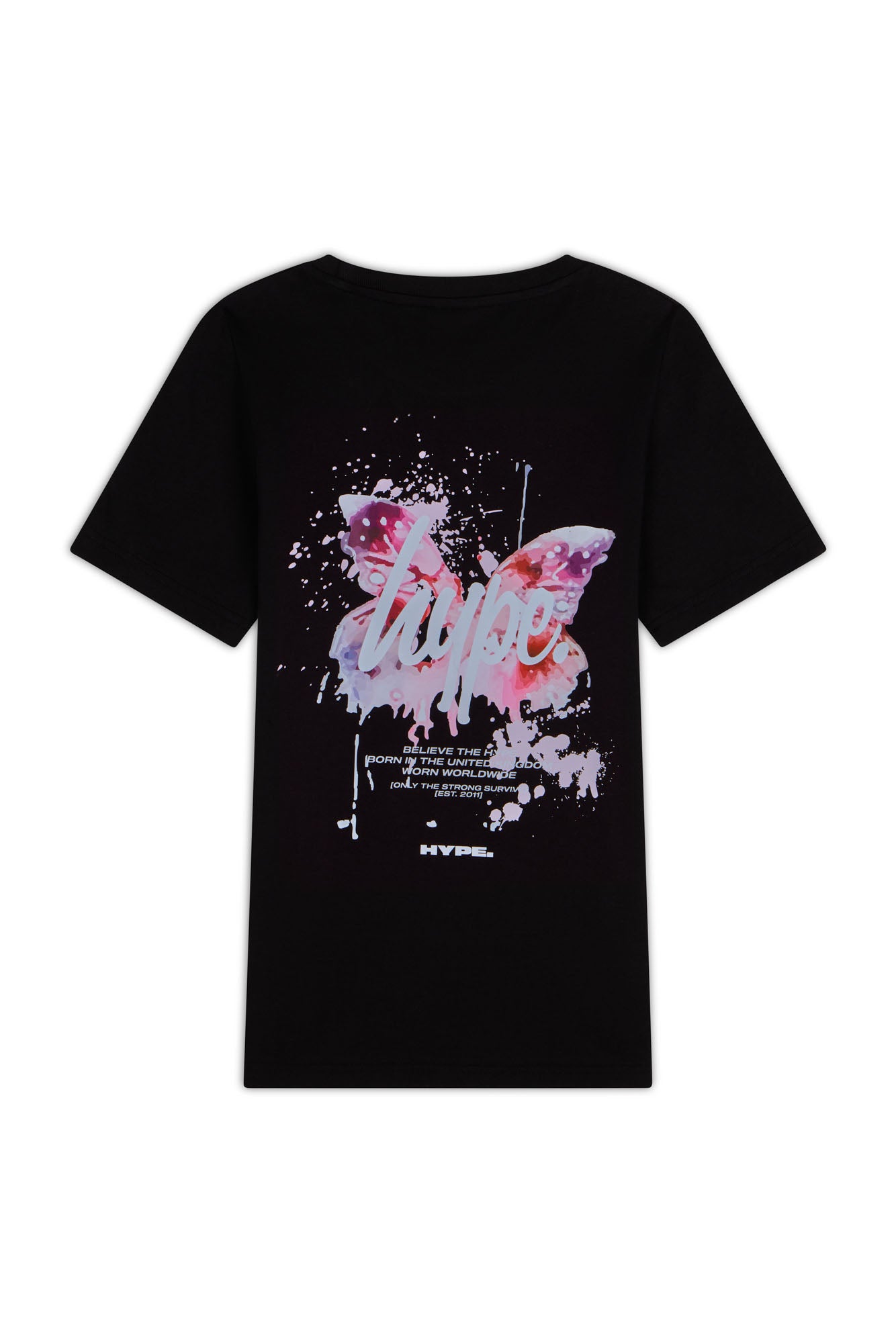 Hype Girls Black Butterfly T-Shirt