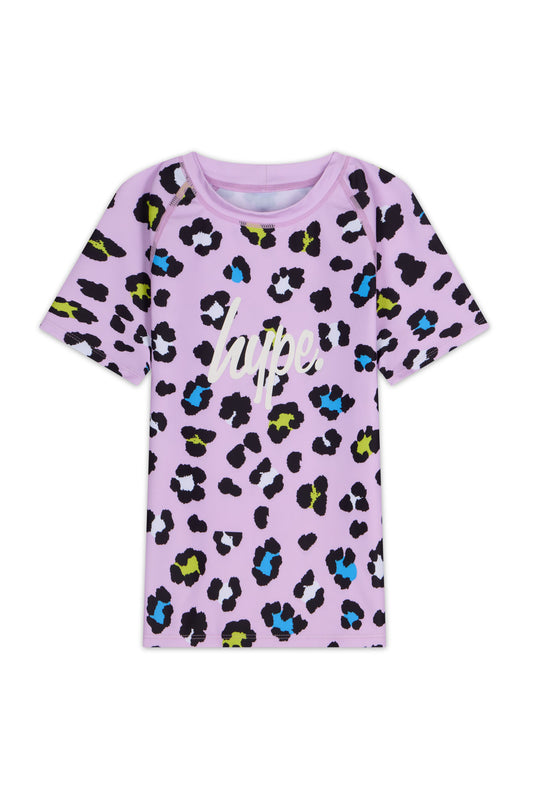 Hype Girls Lilac Leopard Swim Set