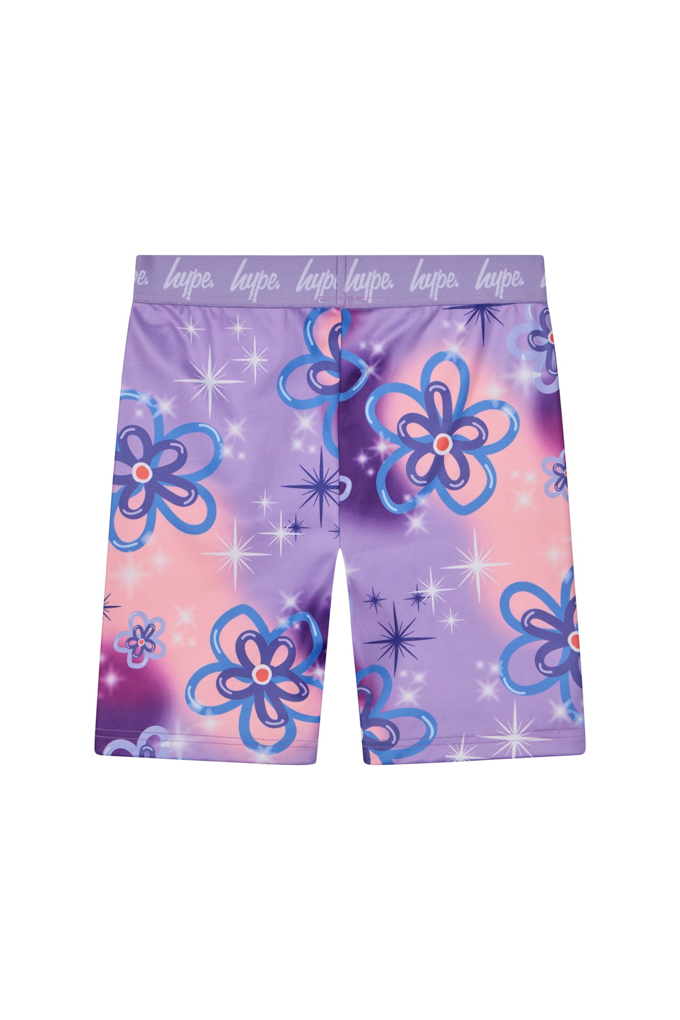 Hype Girls Purple Sparkle Flower Cycling Shorts