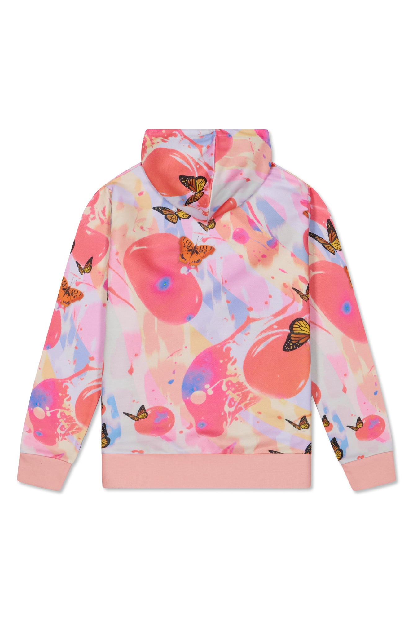 Hype Girls Pink Marble Wave Butterfly Hoodie