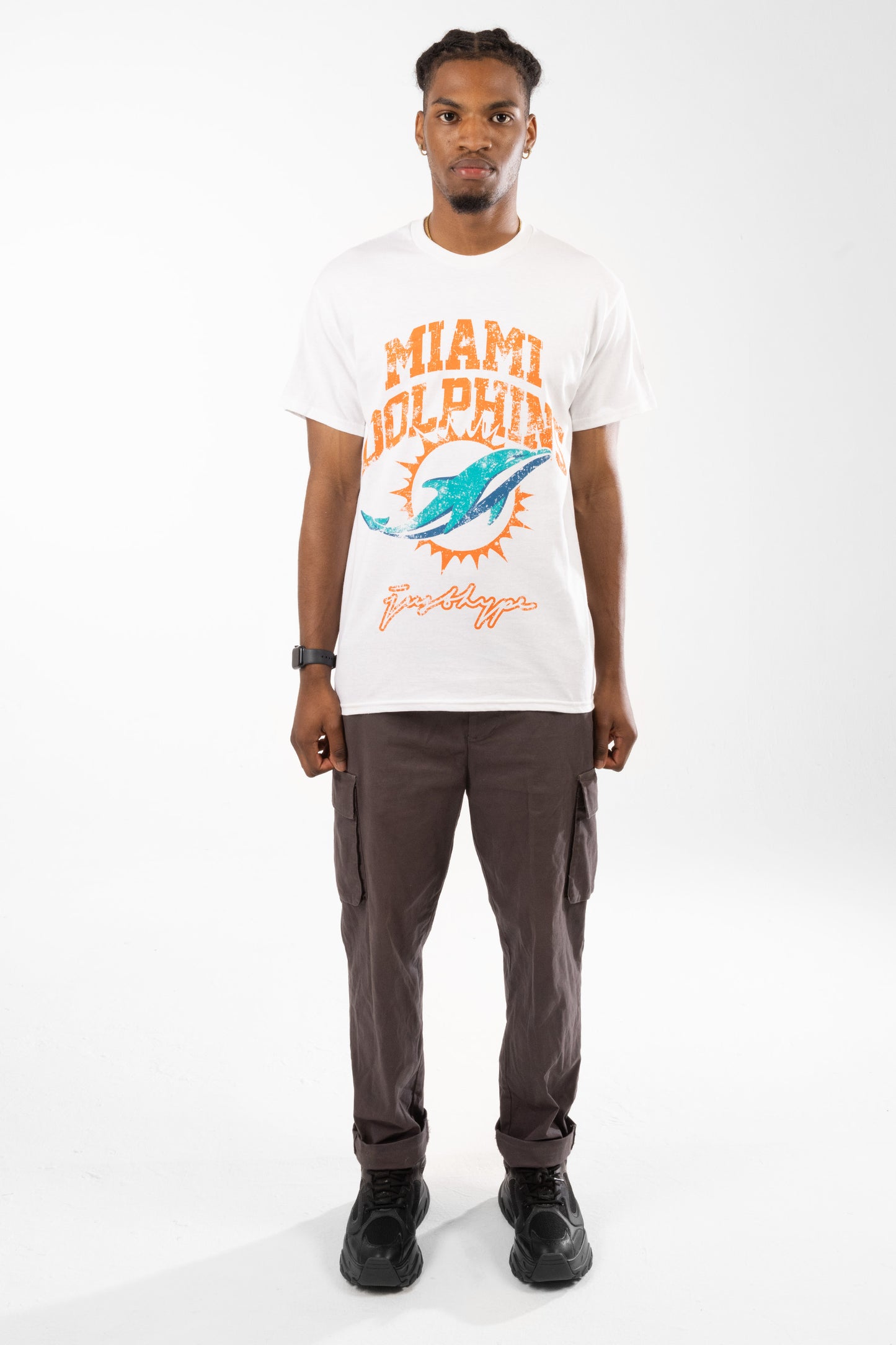 Nfl X Hype Adults White Miami Dolphins T-Shirt