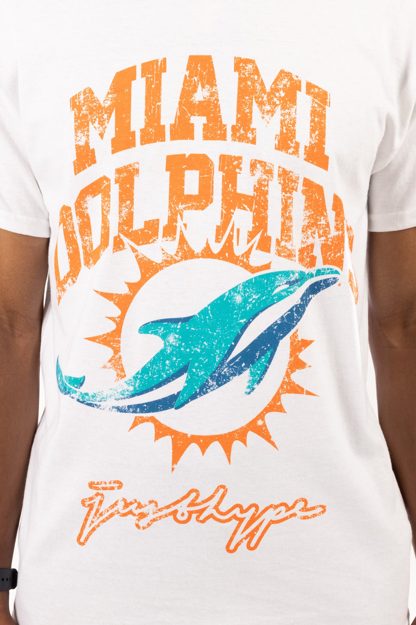 Nfl X Hype Adults White Miami Dolphins T-Shirt