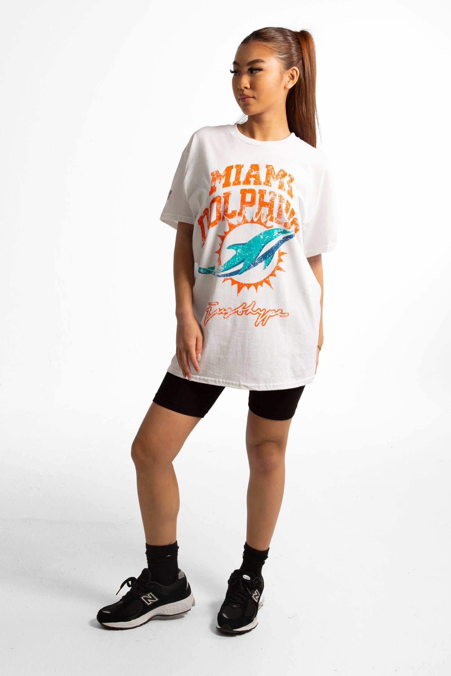 Nfl X Hype Adults White Miami Dolphins T-Shirt