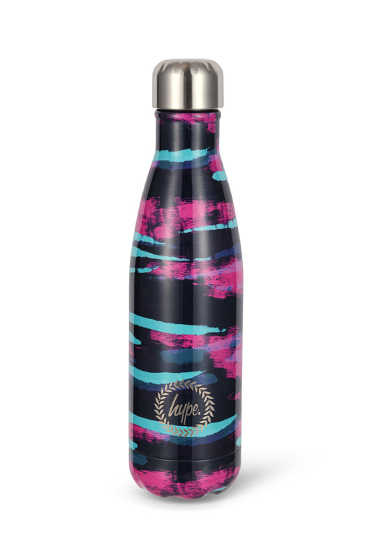 Hype Unisex Multi Pastel Zebra Thermal Water Bottle