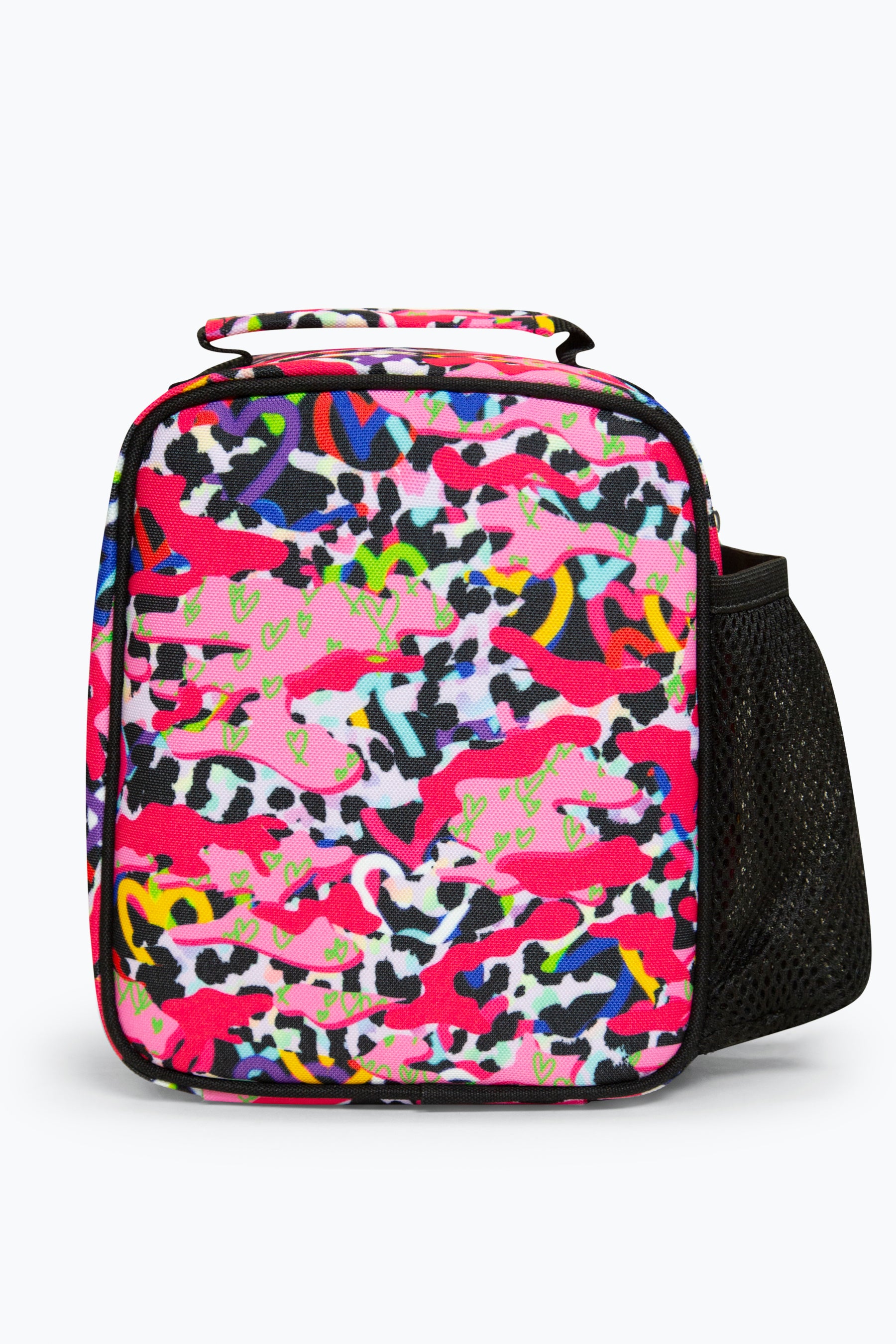 Hype Pink Lunch Bag With Patterns Back Side