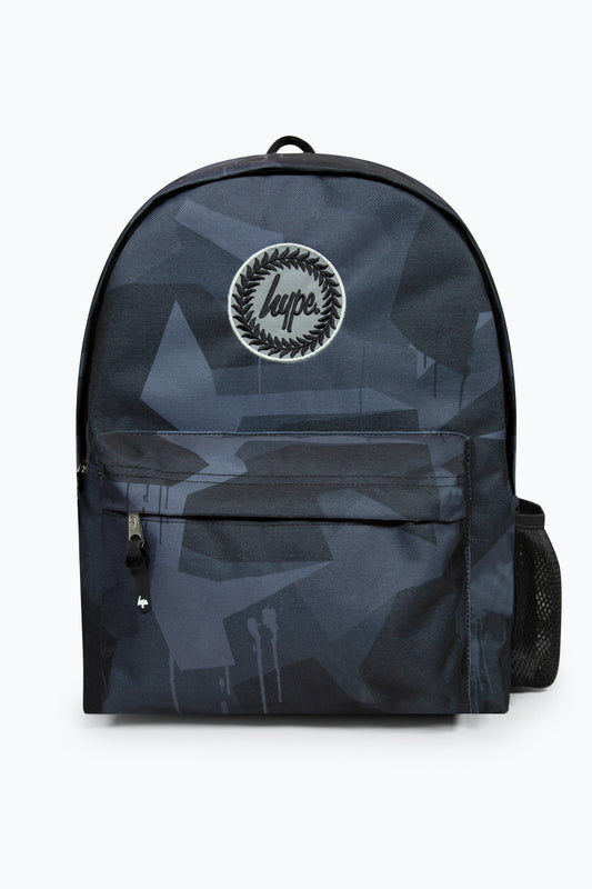 Hype Iconic Black Geo Camo Boys School Backpack